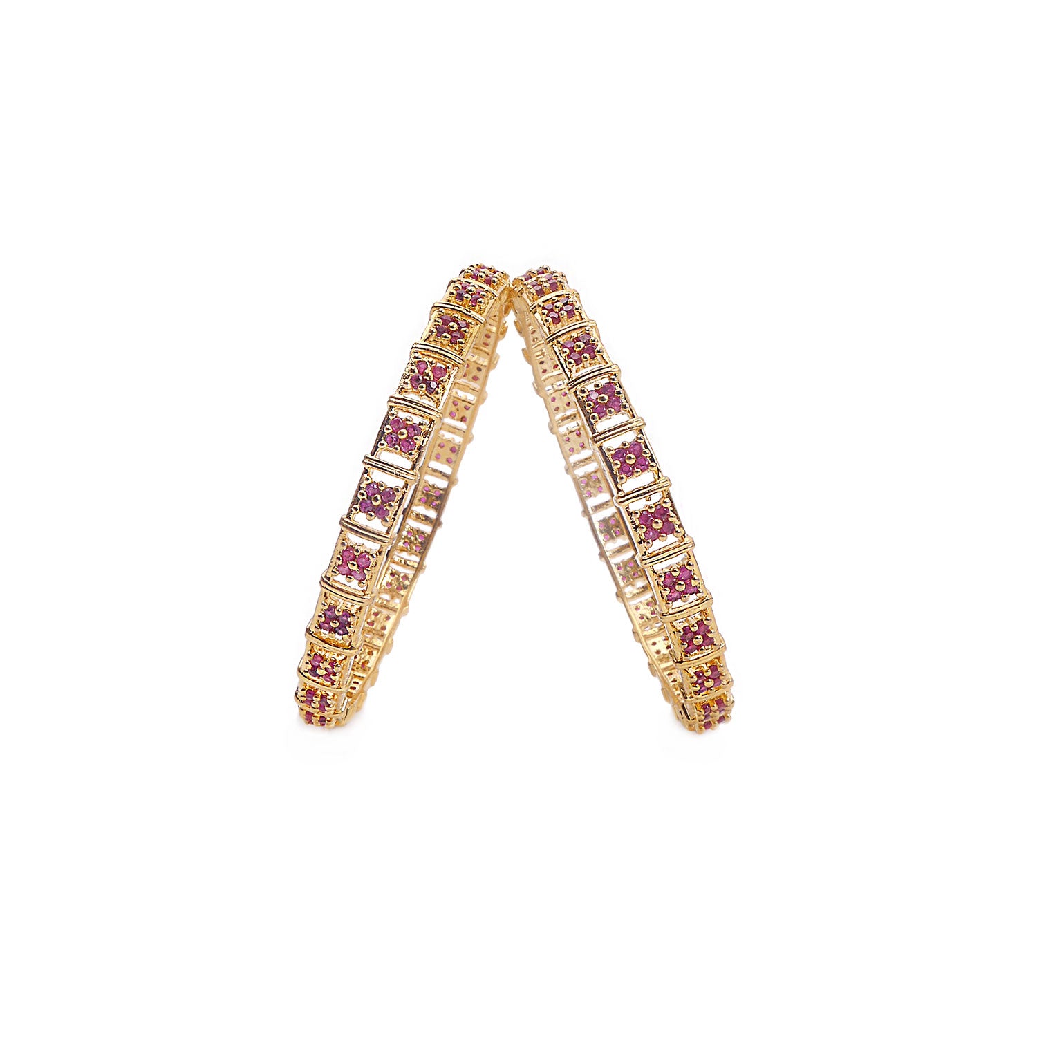 Sashi Cubic Zirconia Bangles in Ruby