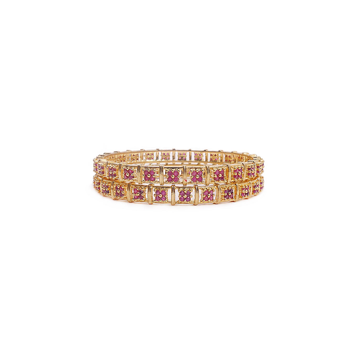 Sashi Cubic Zirconia Bangles in Ruby