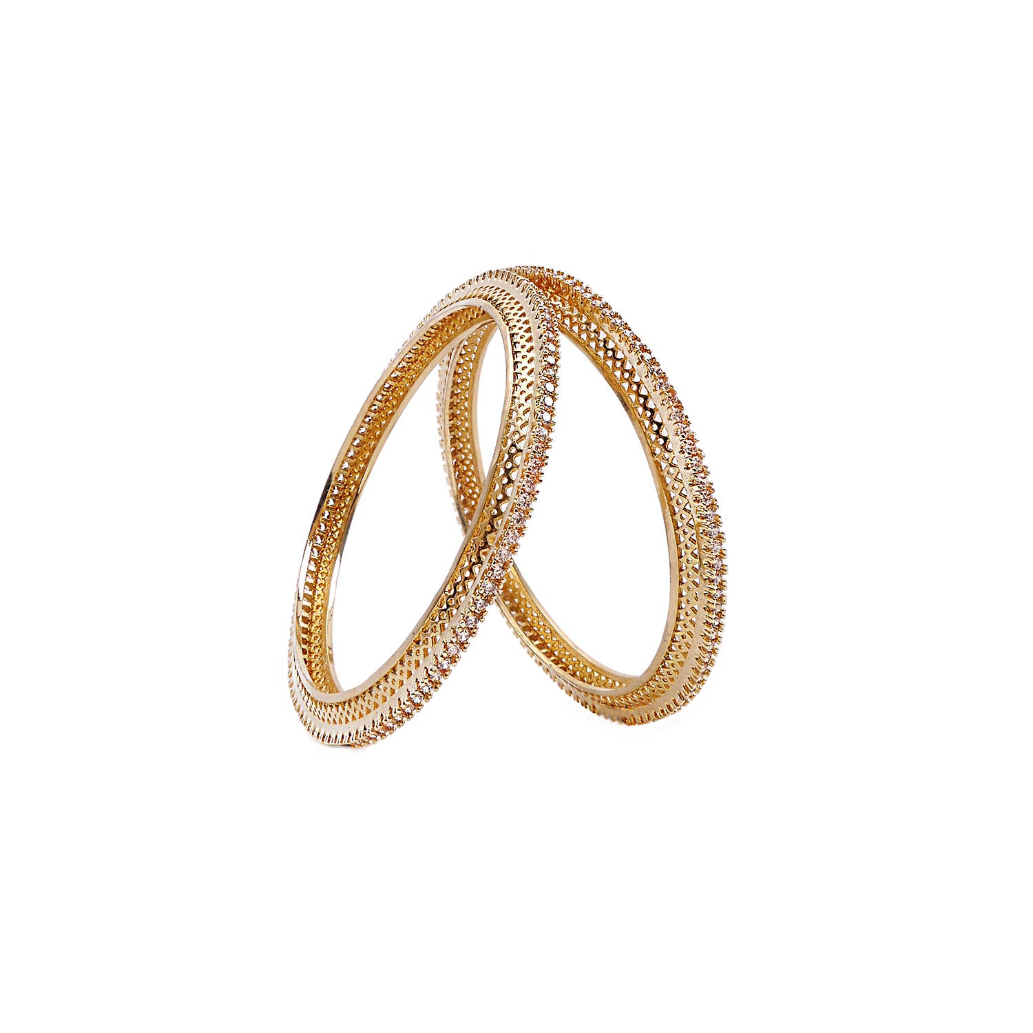 Deesha Cubic Zirconia Bangles in Gold