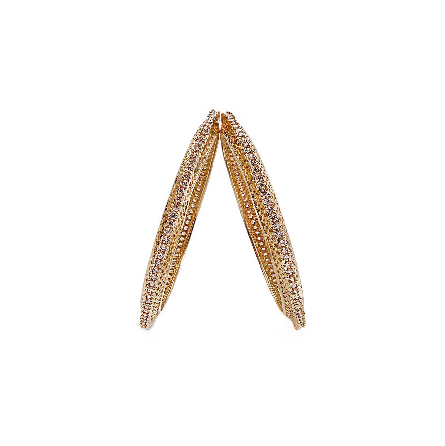 Deesha Cubic Zirconia Bangles in Gold