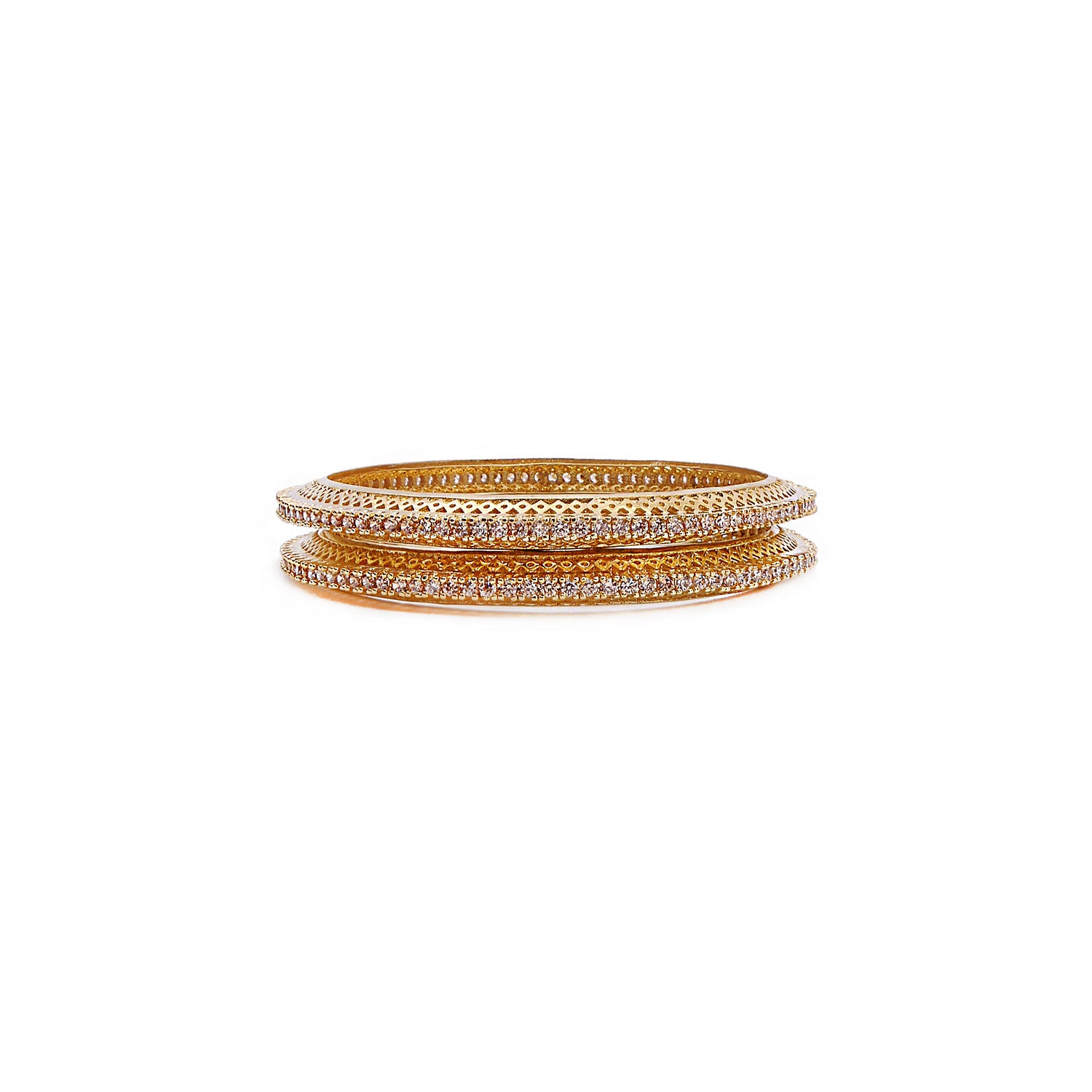 Deesha Cubic Zirconia Bangles in Champagne