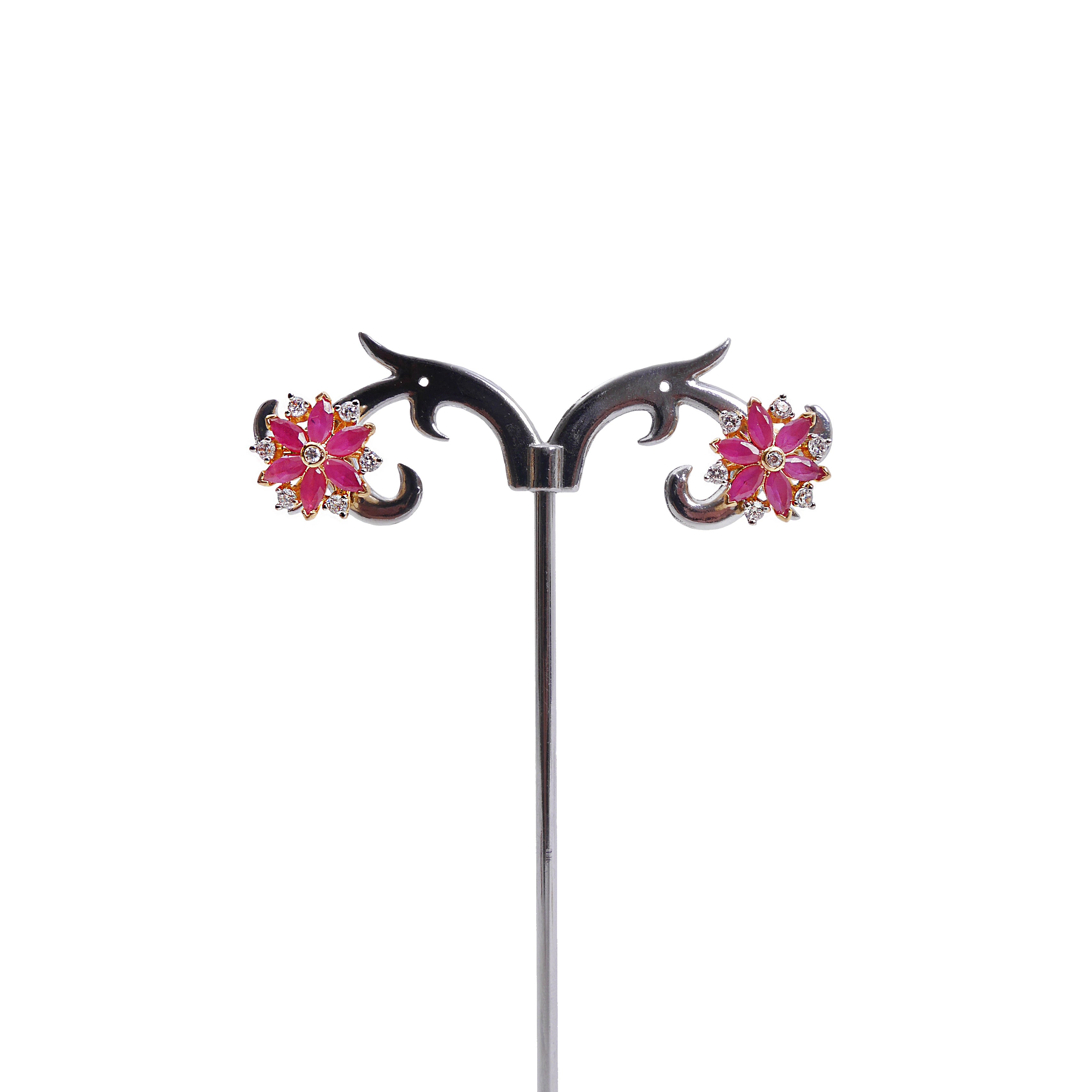 Ayana Cubic Zirconia Studs in Ruby