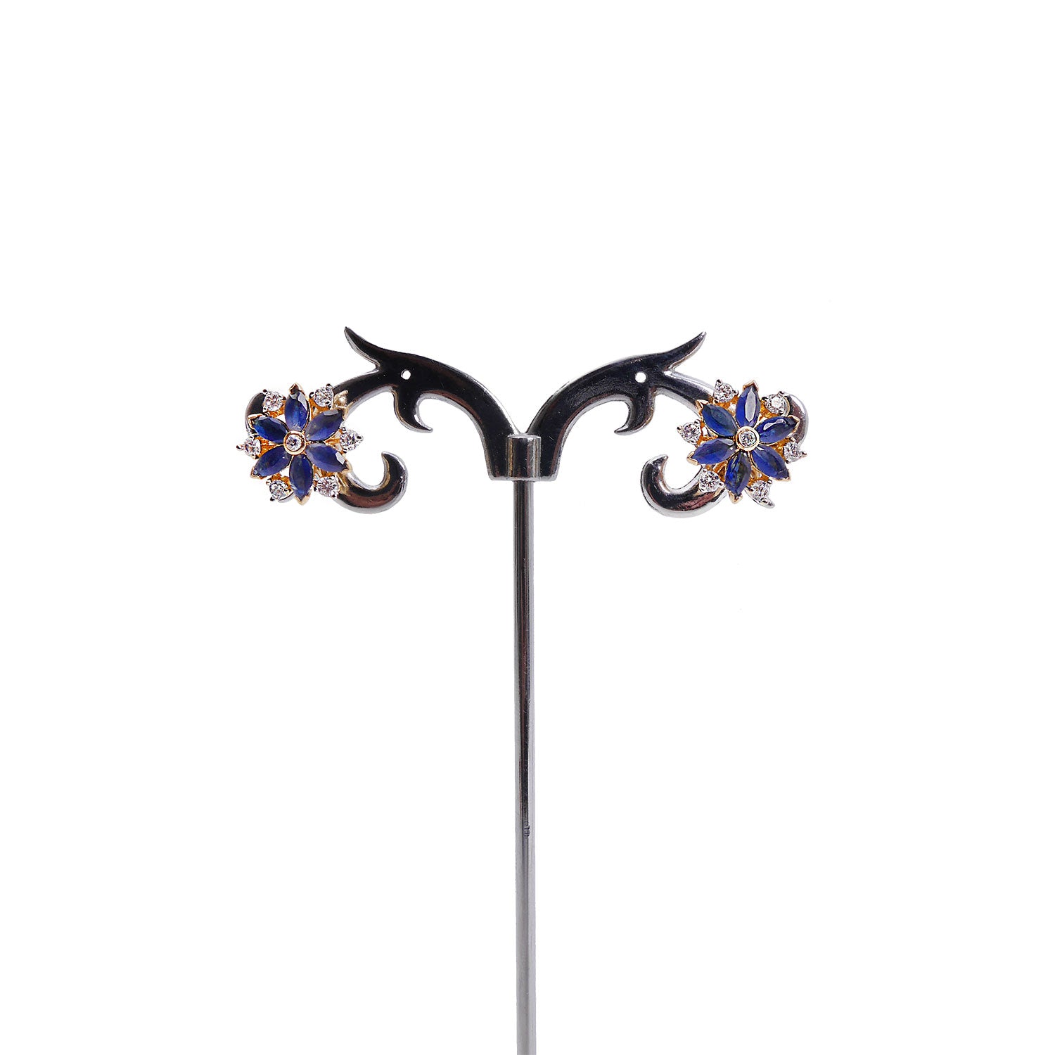 Ayana Cubic Zirconia Studs in Navy
