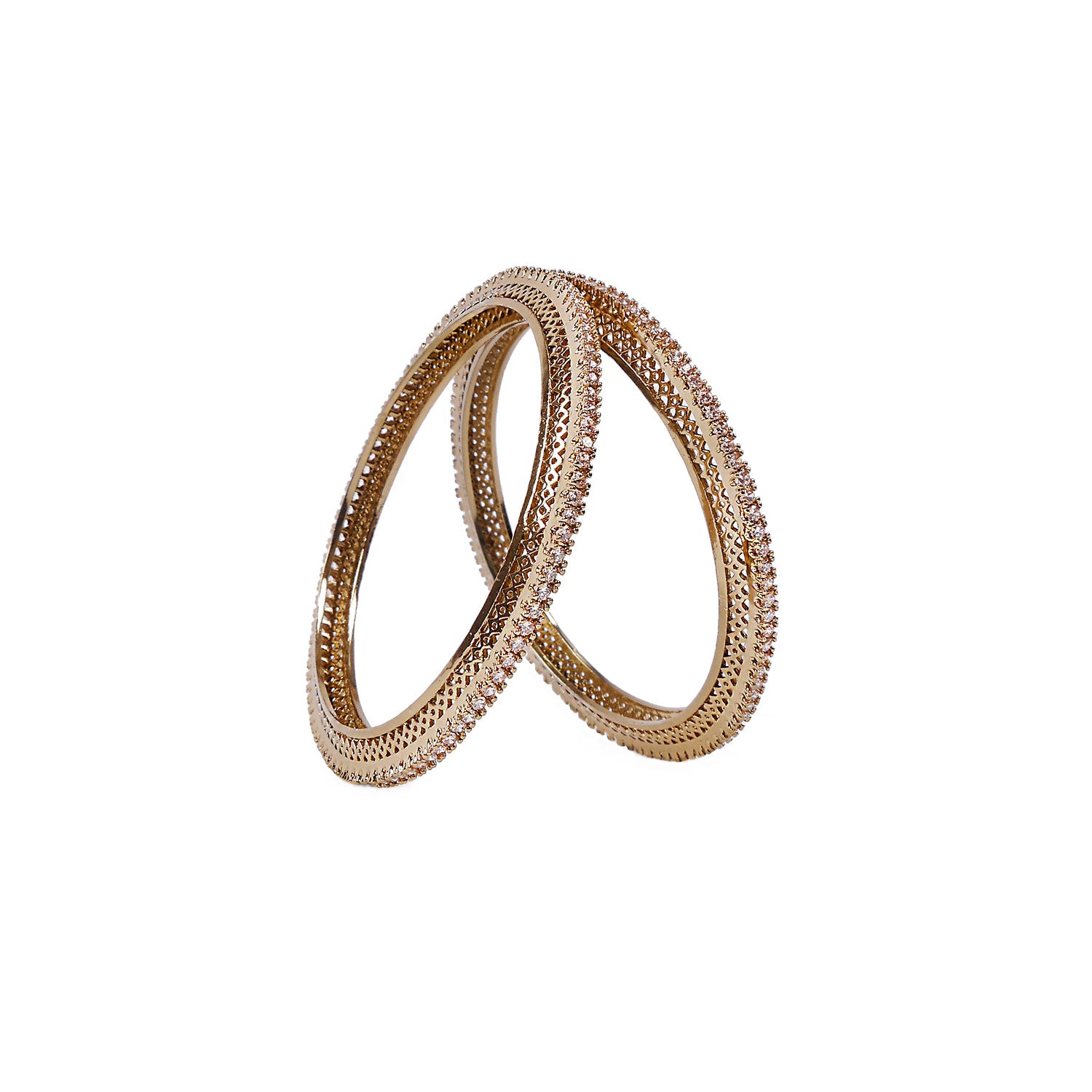 Deesha Cubic Zirconia Bangles in Champagne