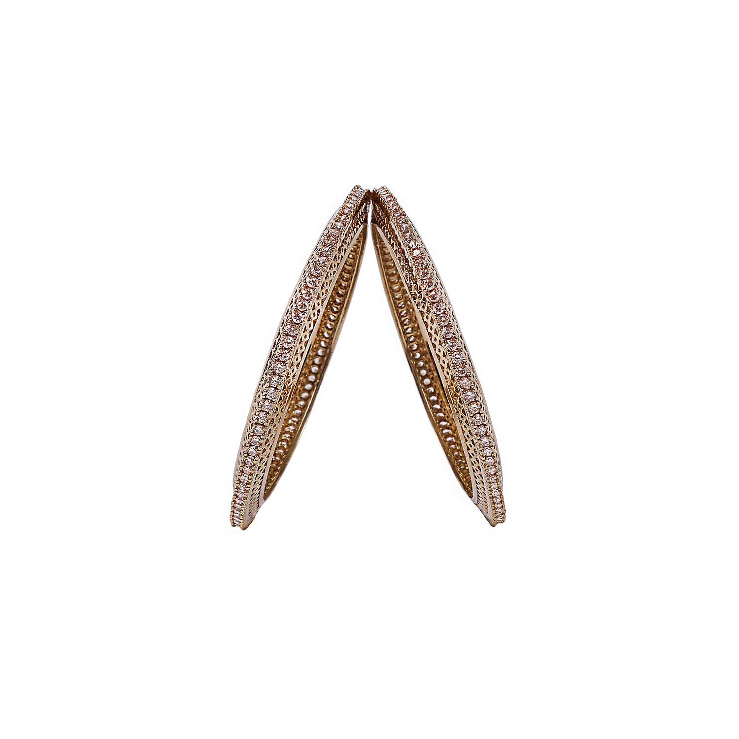 Deesha Cubic Zirconia Bangles in Champagne
