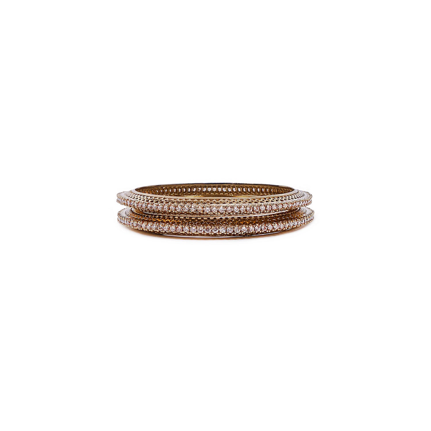 Deesha Cubic Zirconia Bangles in Champagne