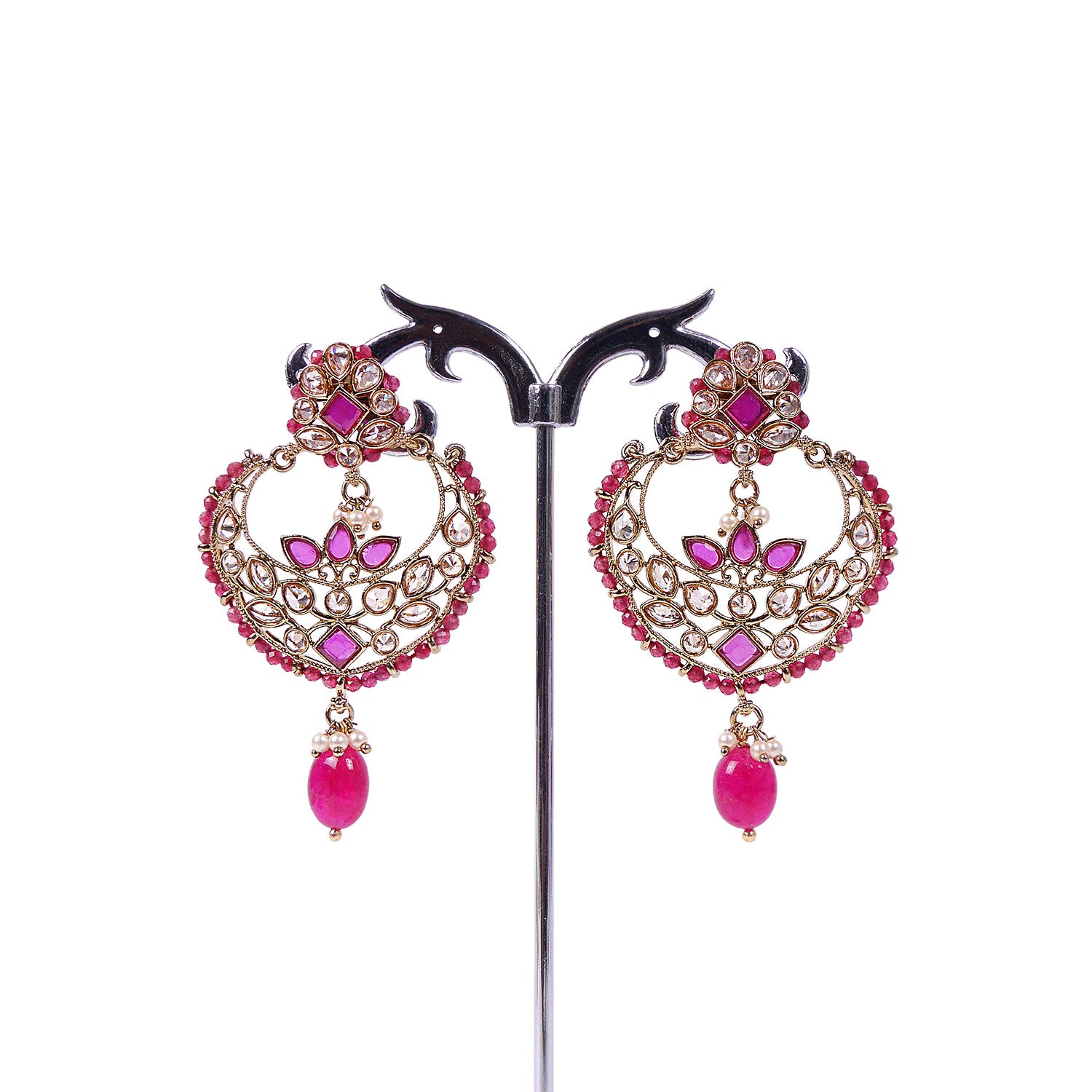 Amia Chandbali Earrings in Ruby