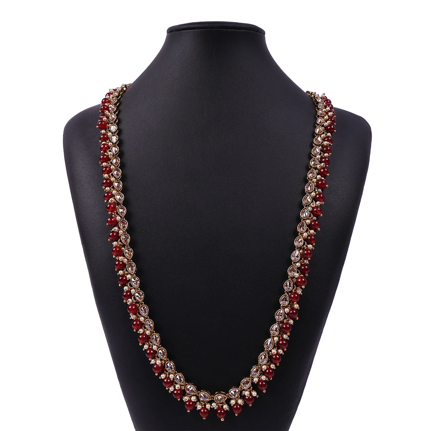Antique Gold and Maroon Long Chain