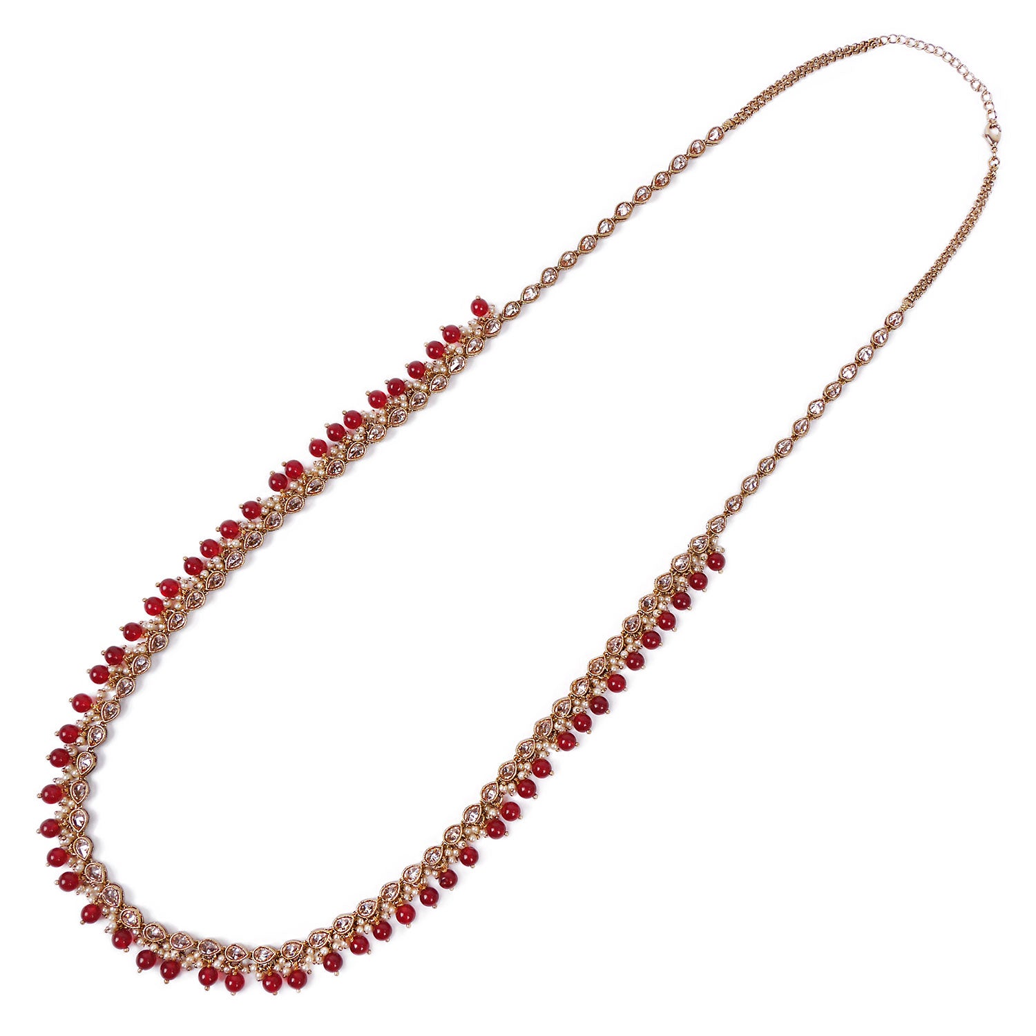 Antique Gold and Maroon Long Chain