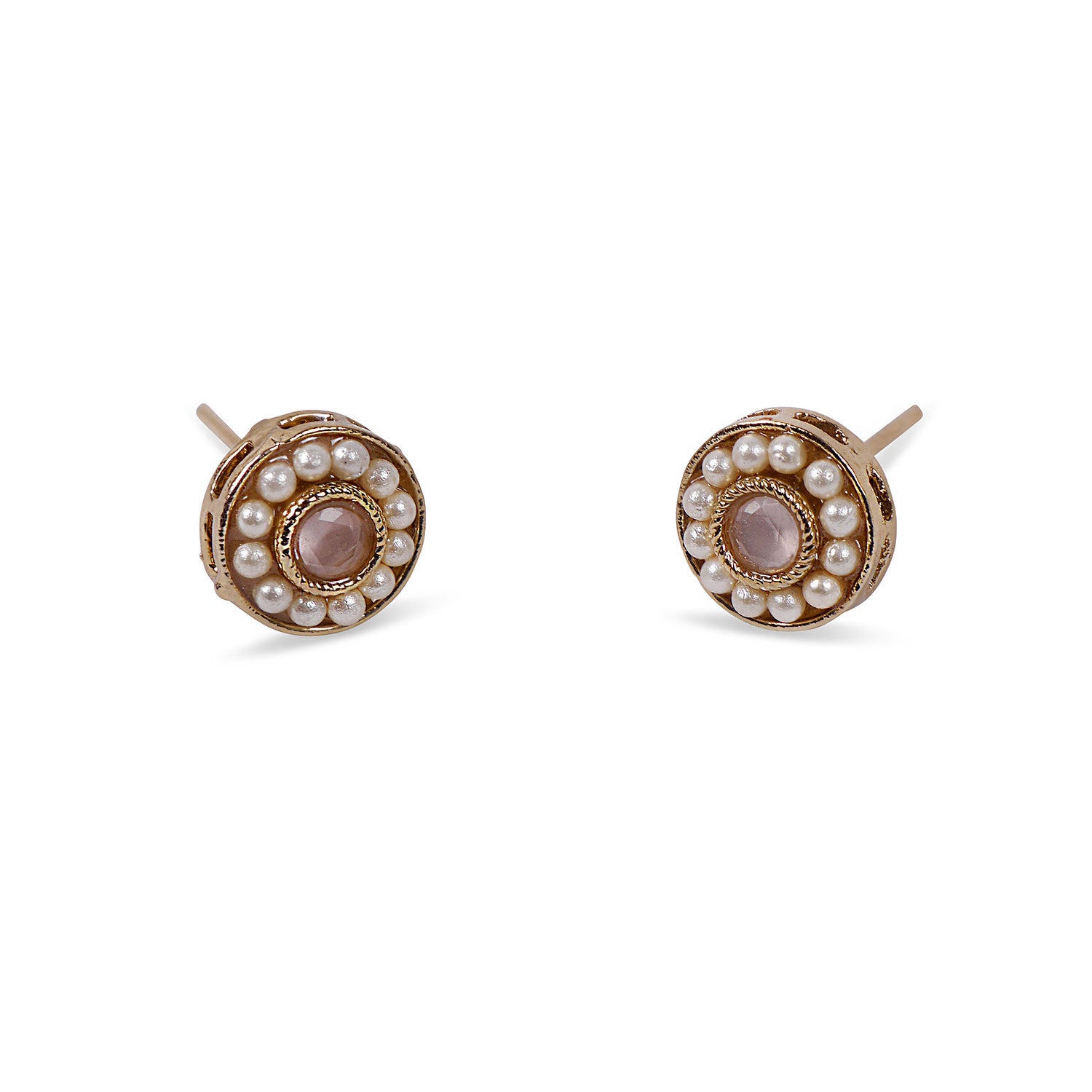 Leela Studs in Baby Pink