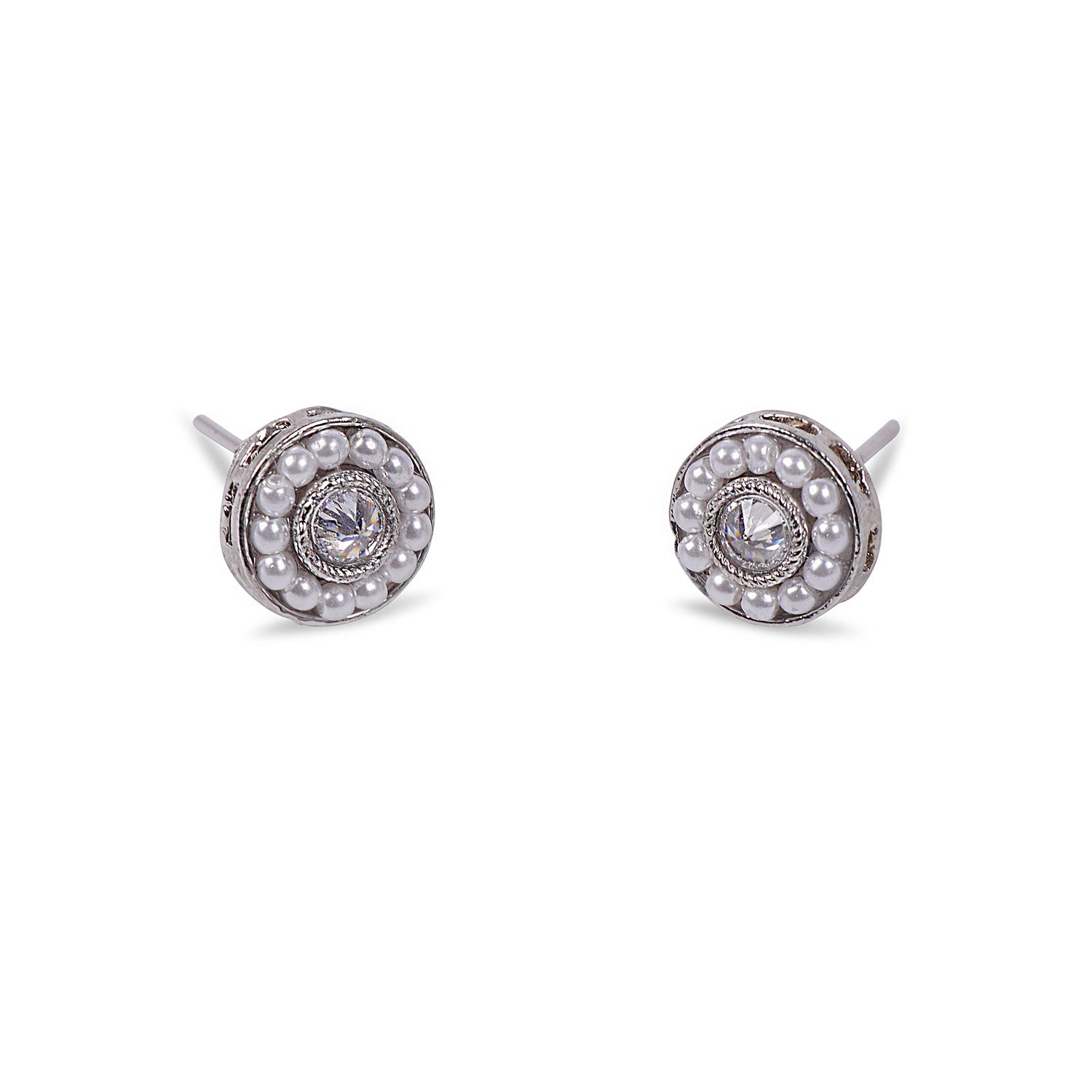 Leela Studs in Rhodium