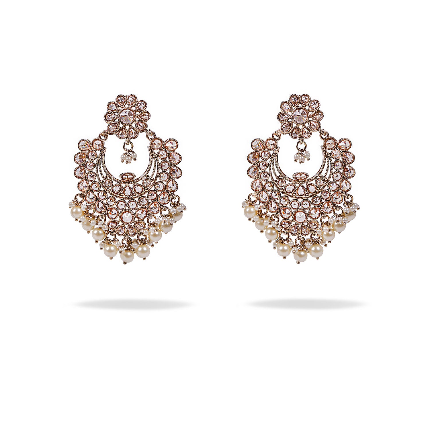 Anahi Earrings in Pearl and Antique Gold