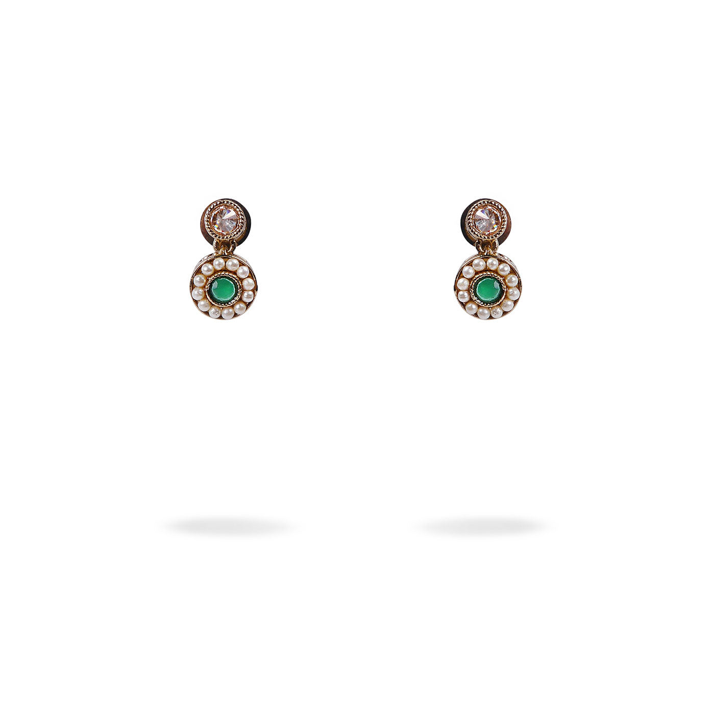 Leela Drop Studs In Green