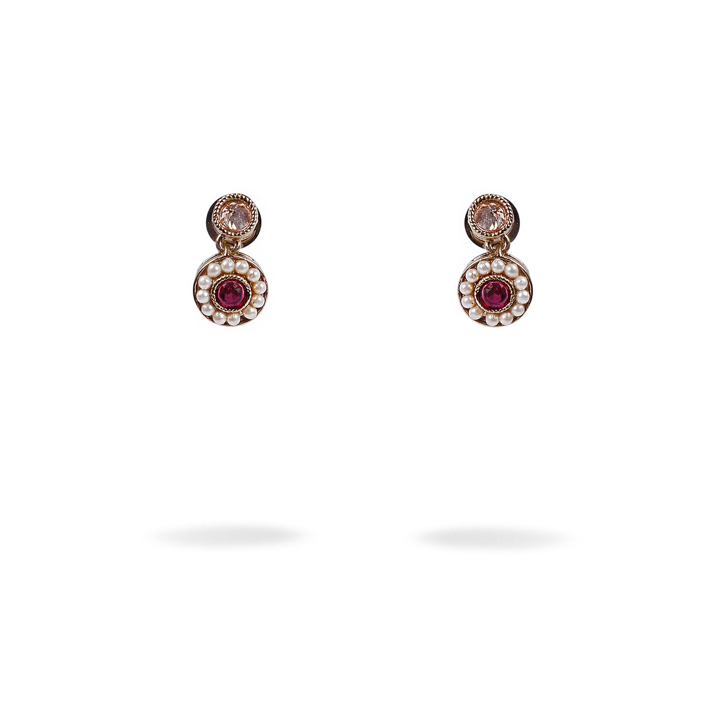 Leela Drop Studs in Hot Pink