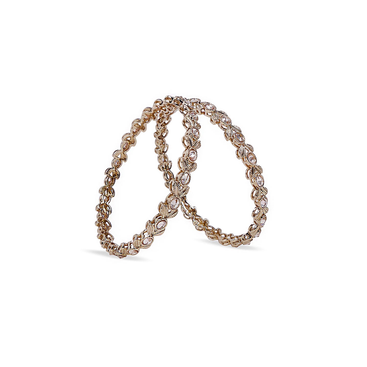 Leaf Bangles in Antique Gold