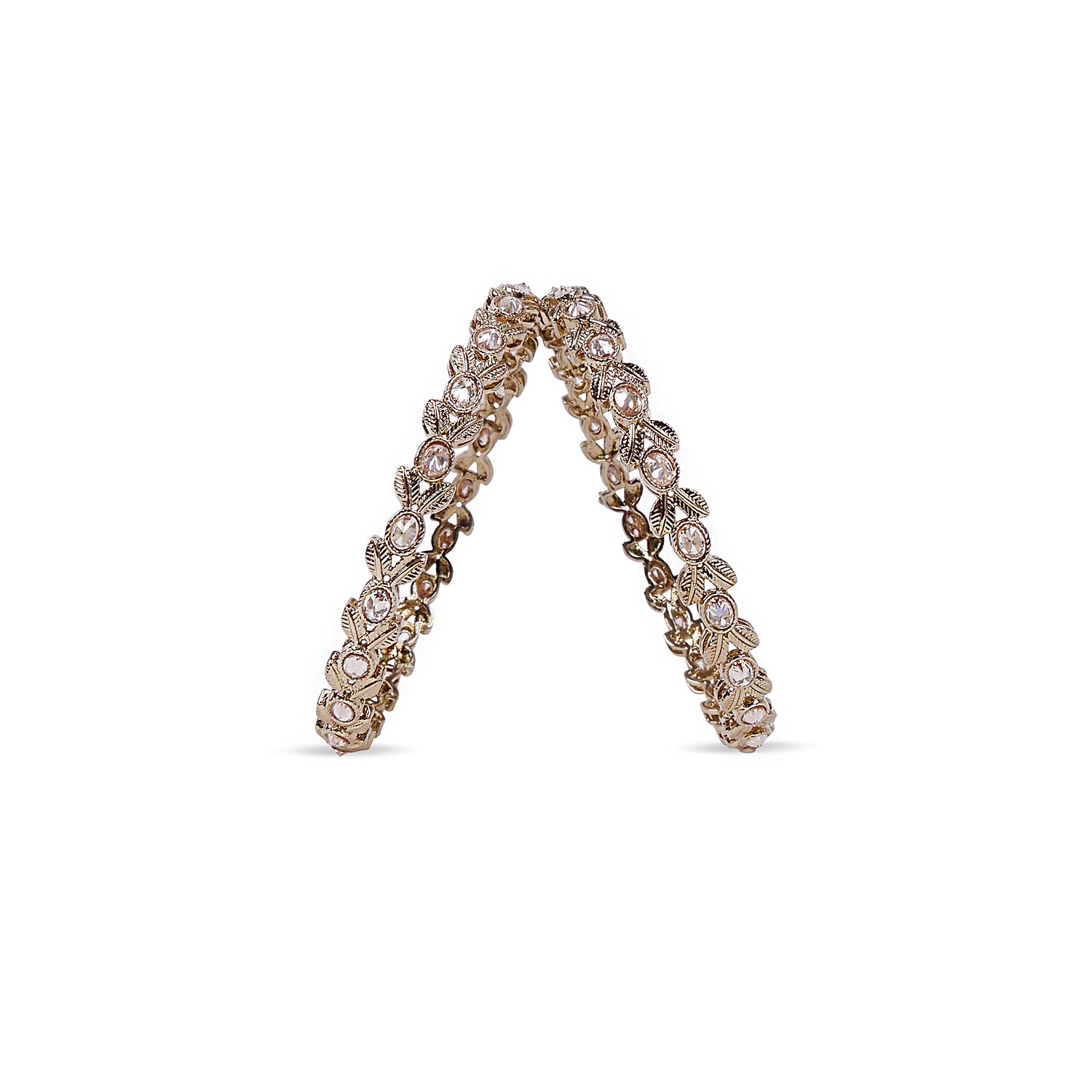 Leaf Bangles in Antique Gold