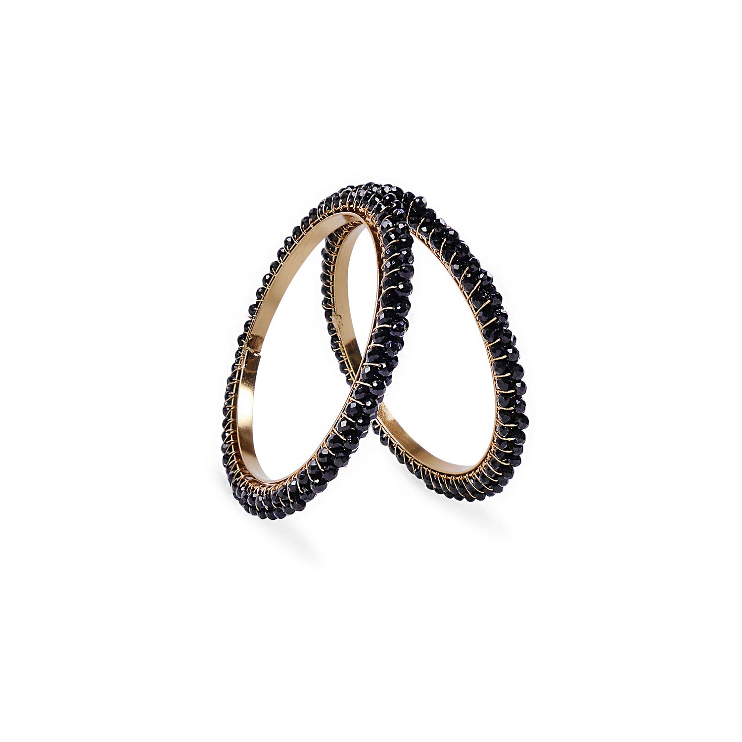 BLACK CRYSTAL BANGLES