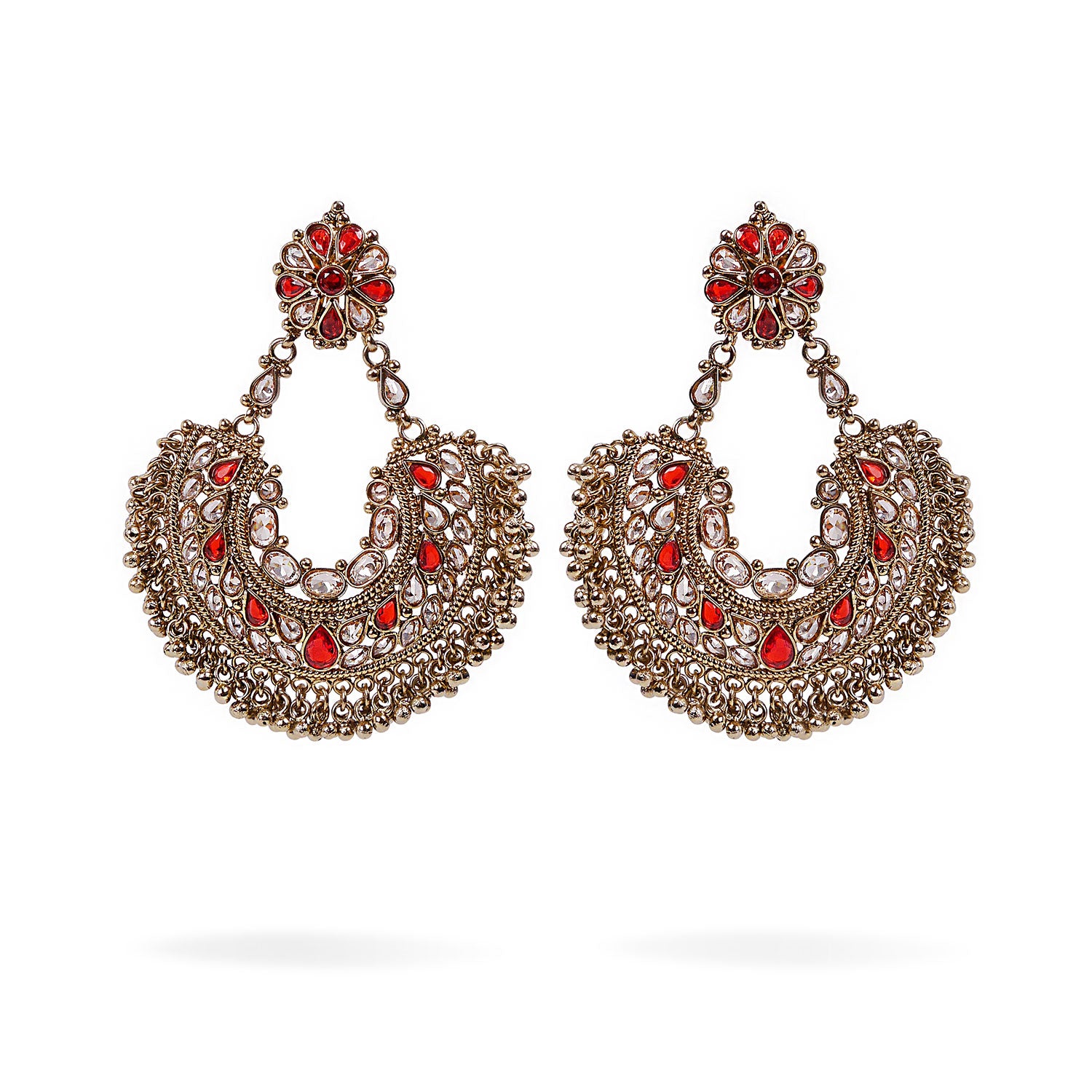 Parveen Chandbali Earrings in Red