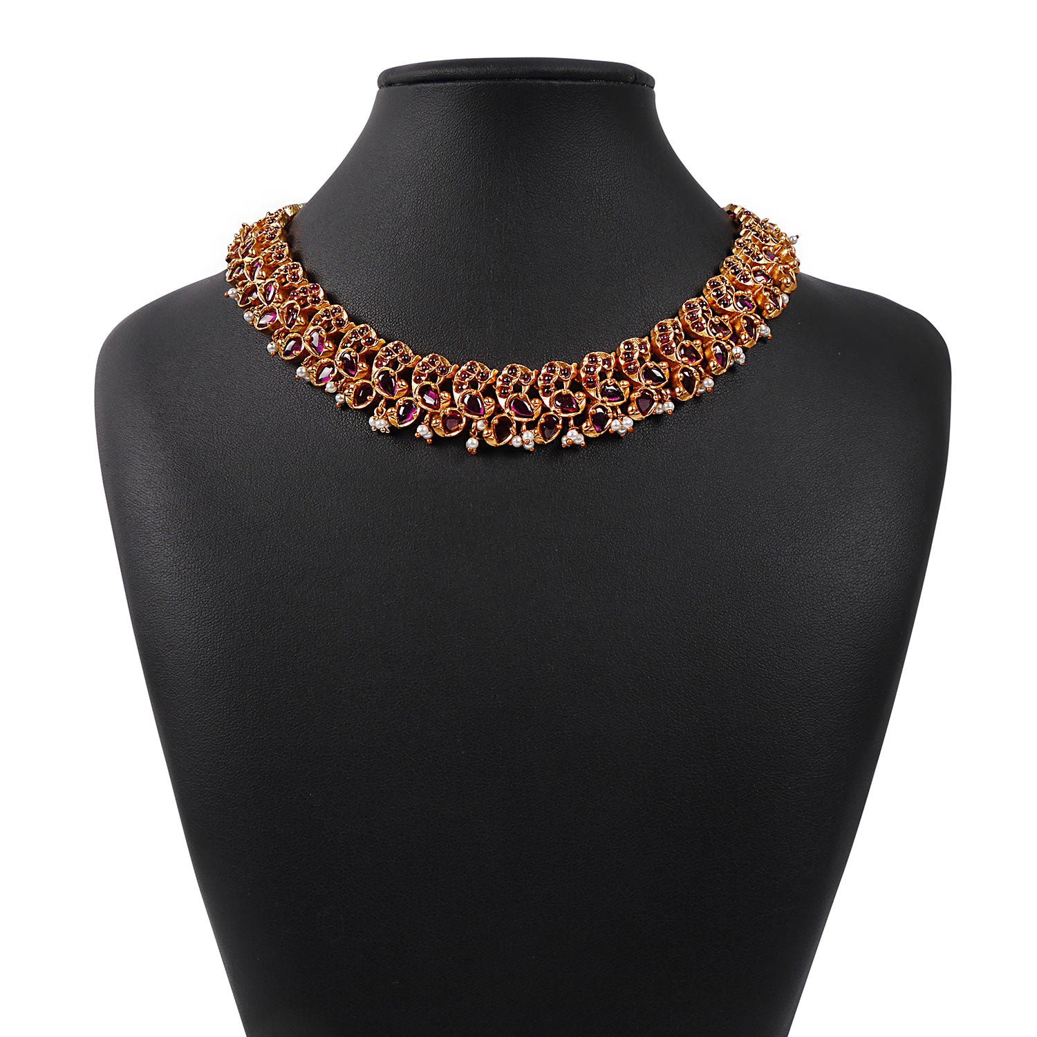 Sonika Classic Necklace Set in Ruby