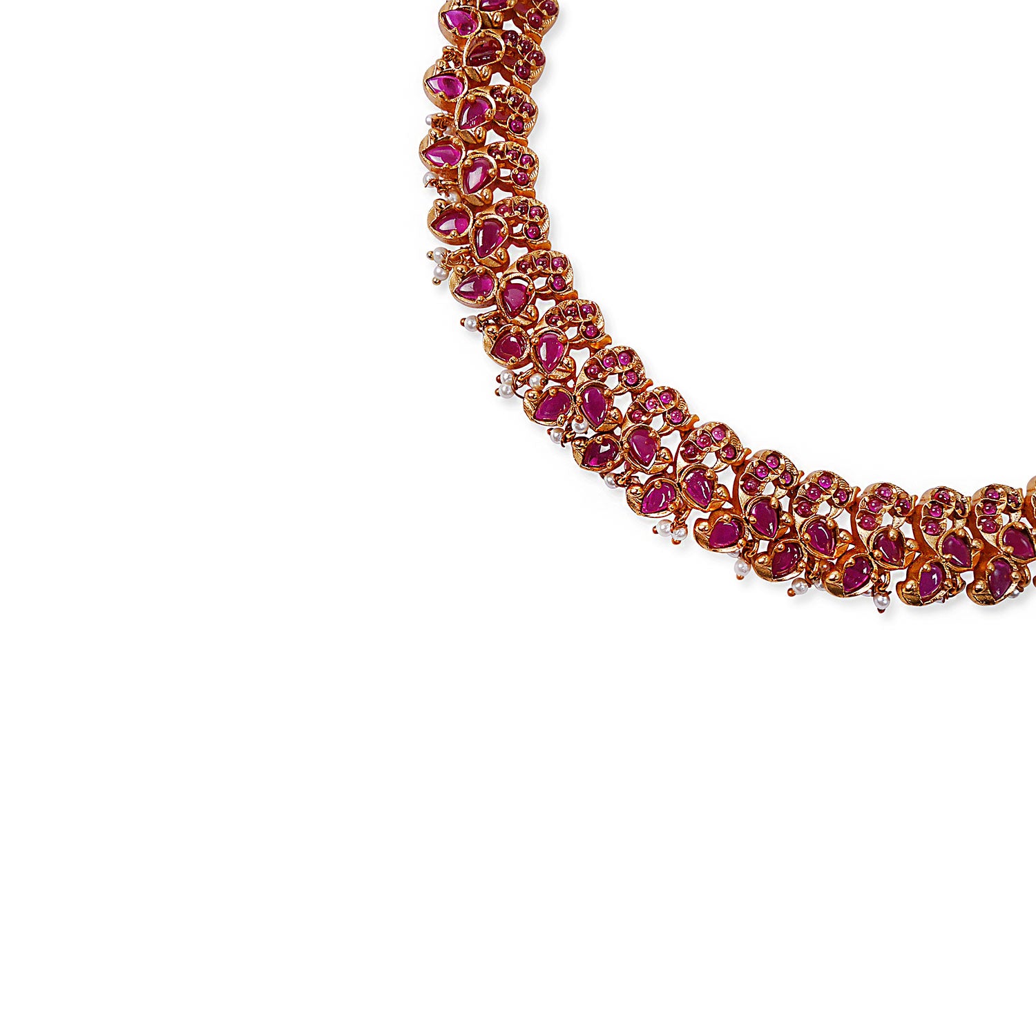 Sonika Classic Necklace Set in Ruby
