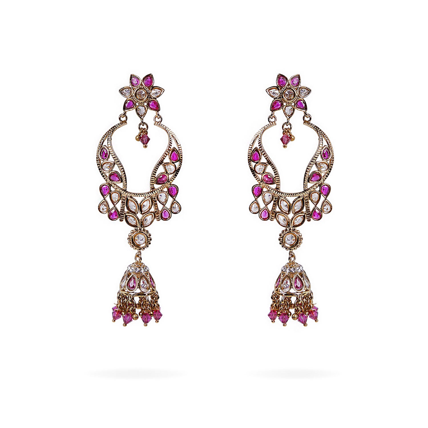 Lavita Long Earrings with Ruby Drops