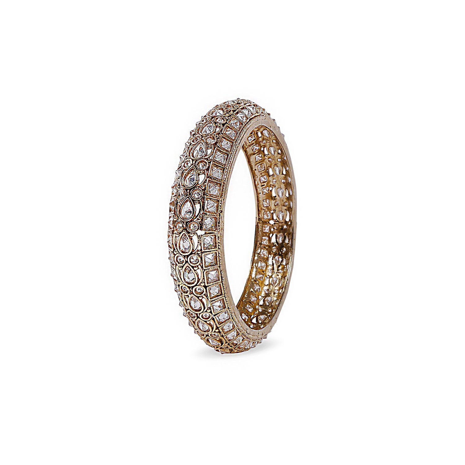 INDIAN BANGLE WITH WHITE CRYSTALS