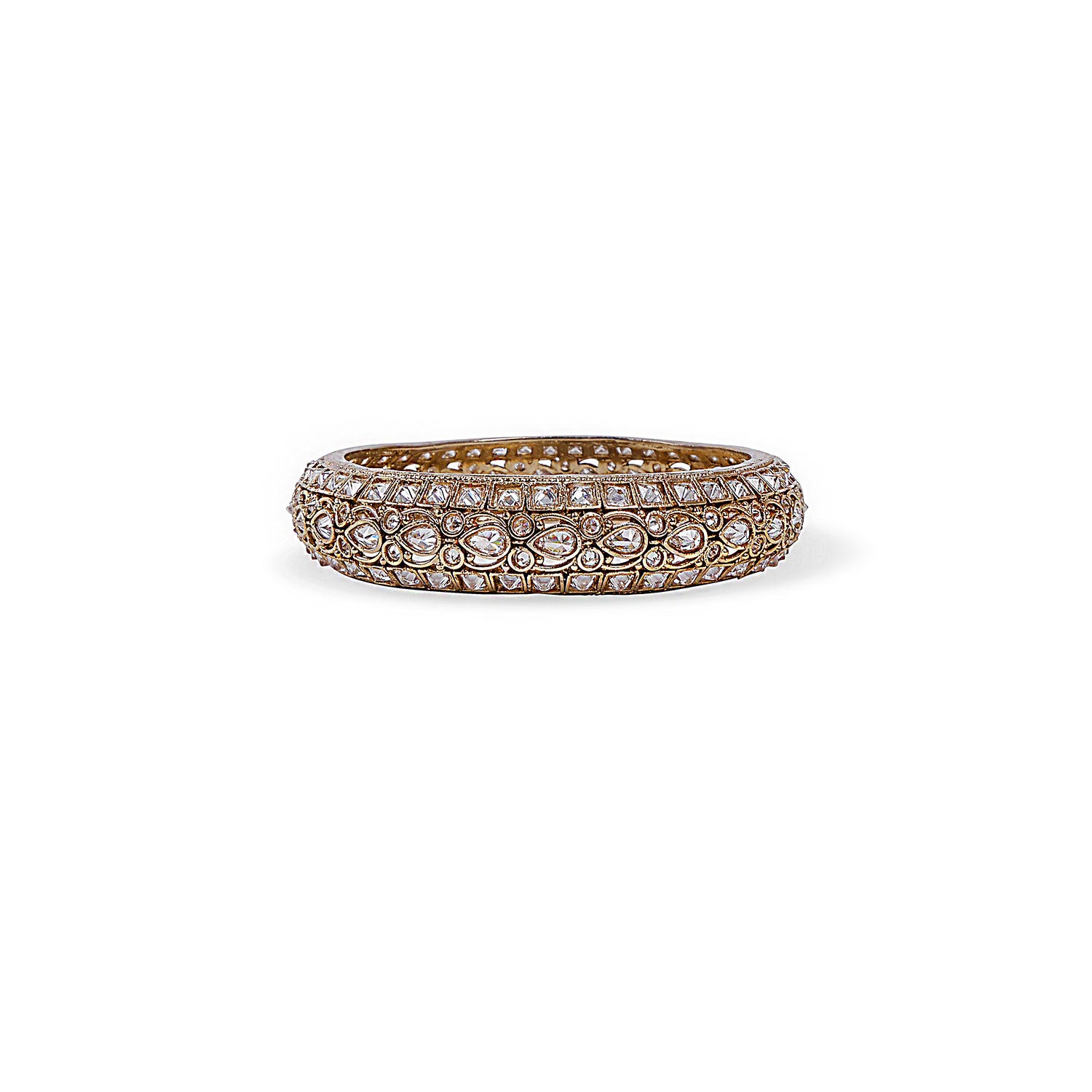 INDIAN BANGLE WITH WHITE CRYSTALS