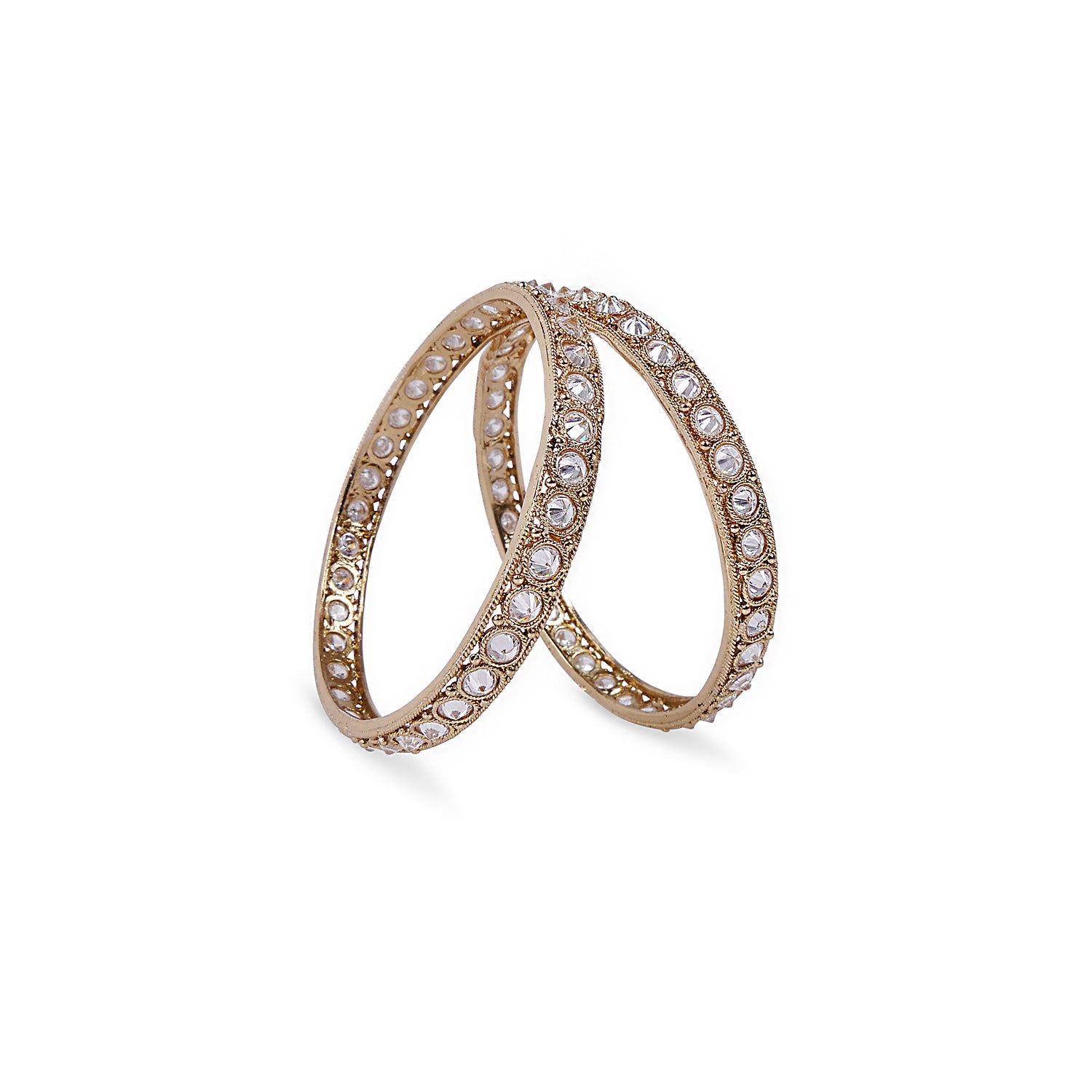 INDIAN BANGLES WITH WHITE CRYSTALS