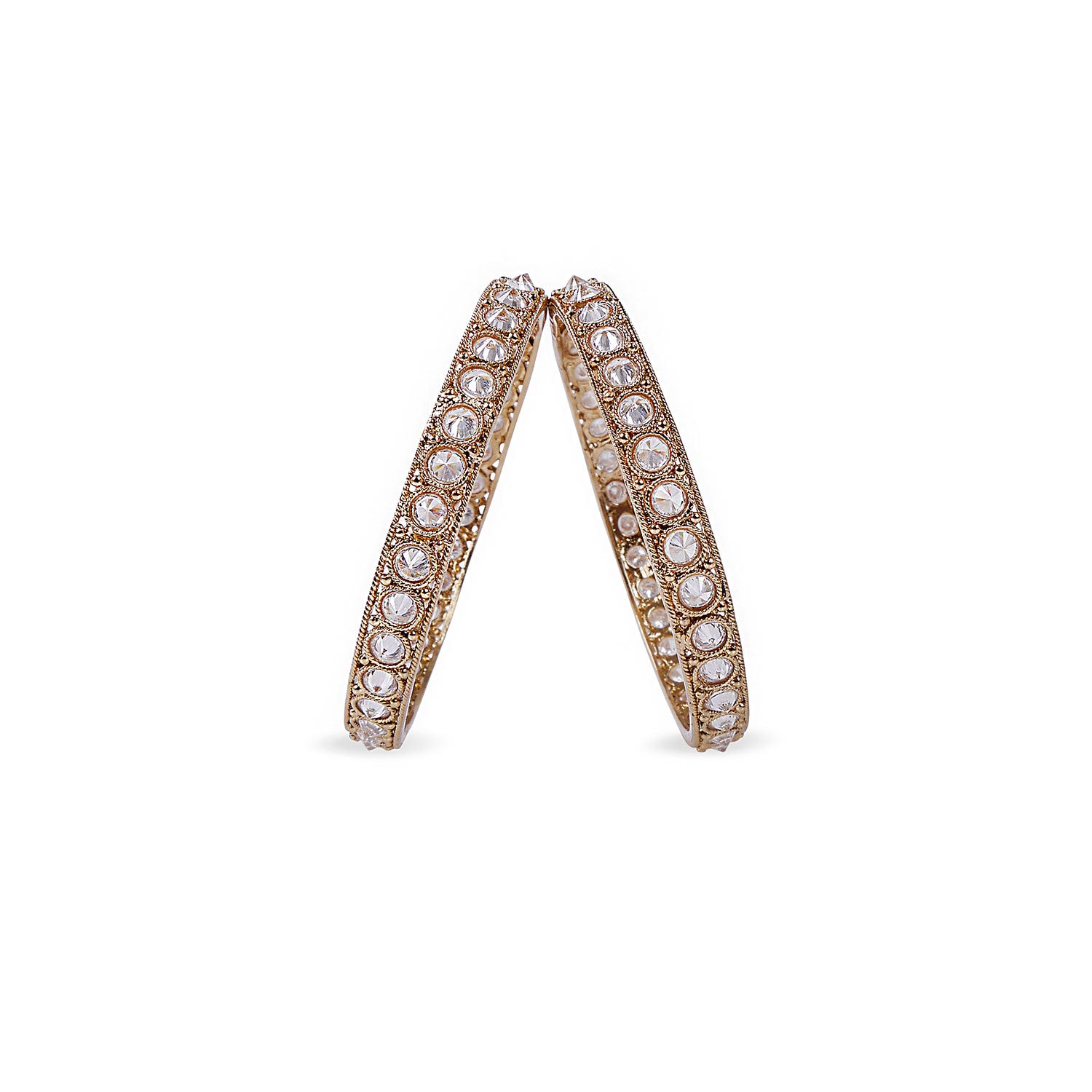 INDIAN BANGLES WITH WHITE CRYSTALS