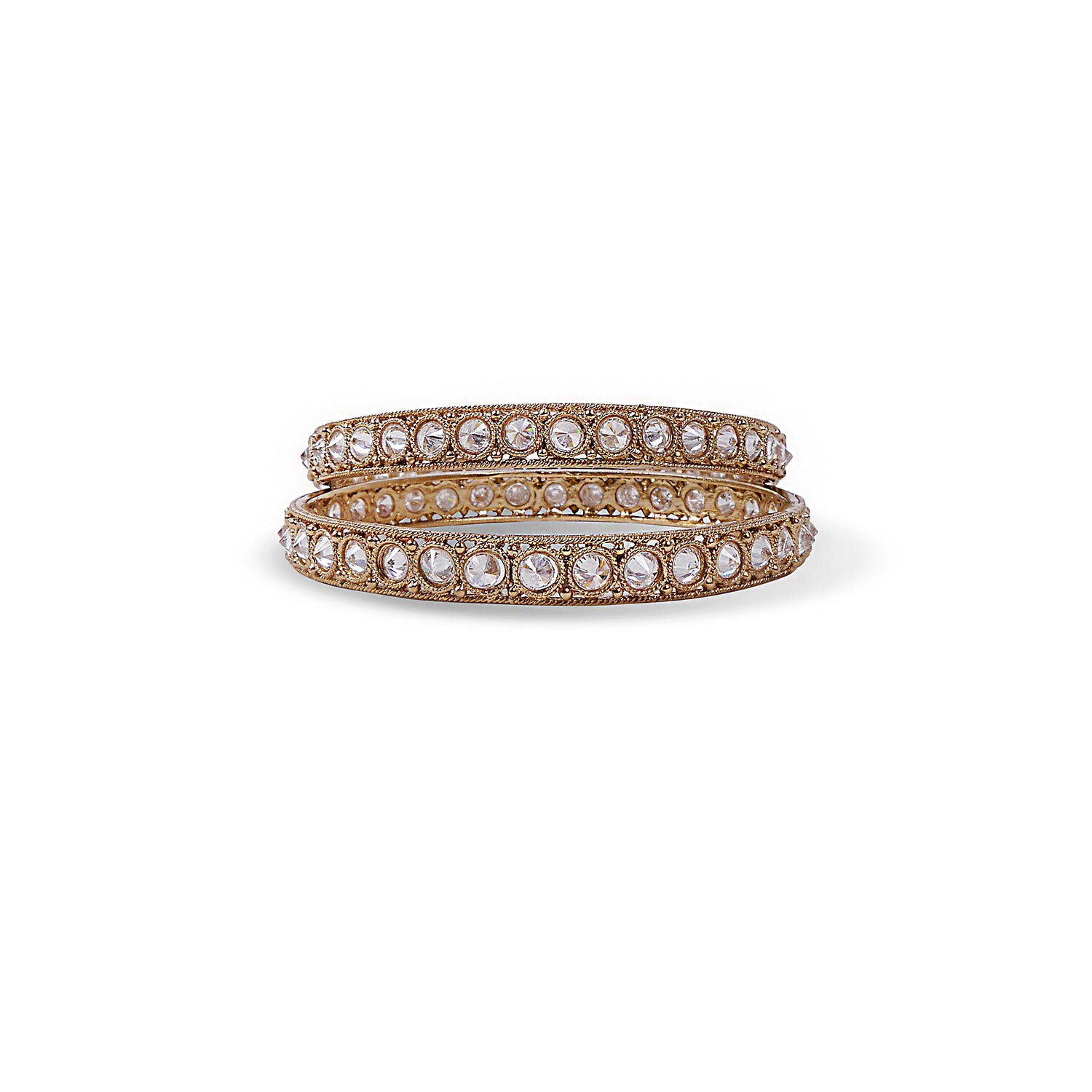 INDIAN BANGLES WITH WHITE CRYSTALS