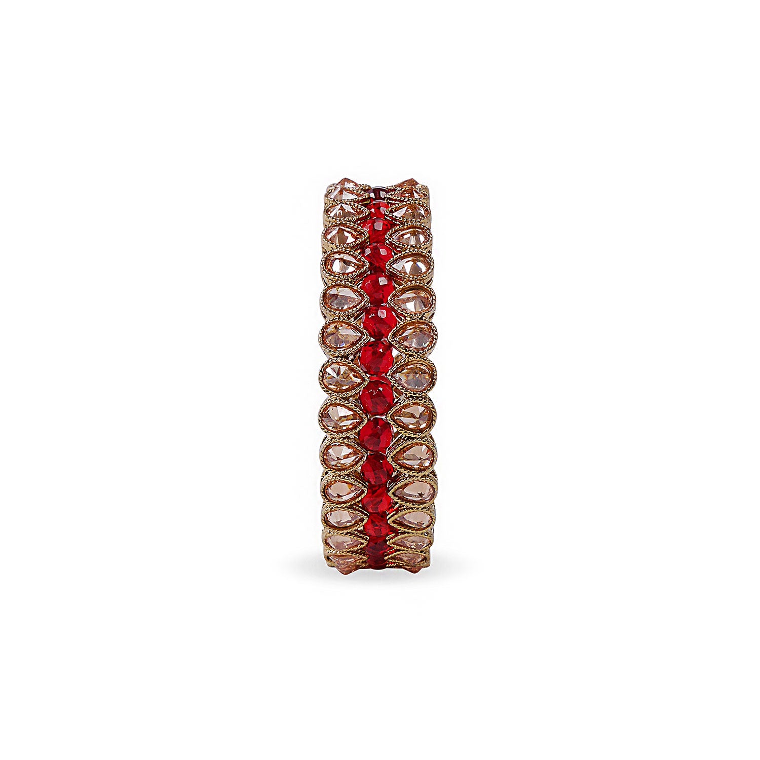 INDIAN BANGLE WITH MAROON CRYSTALS
