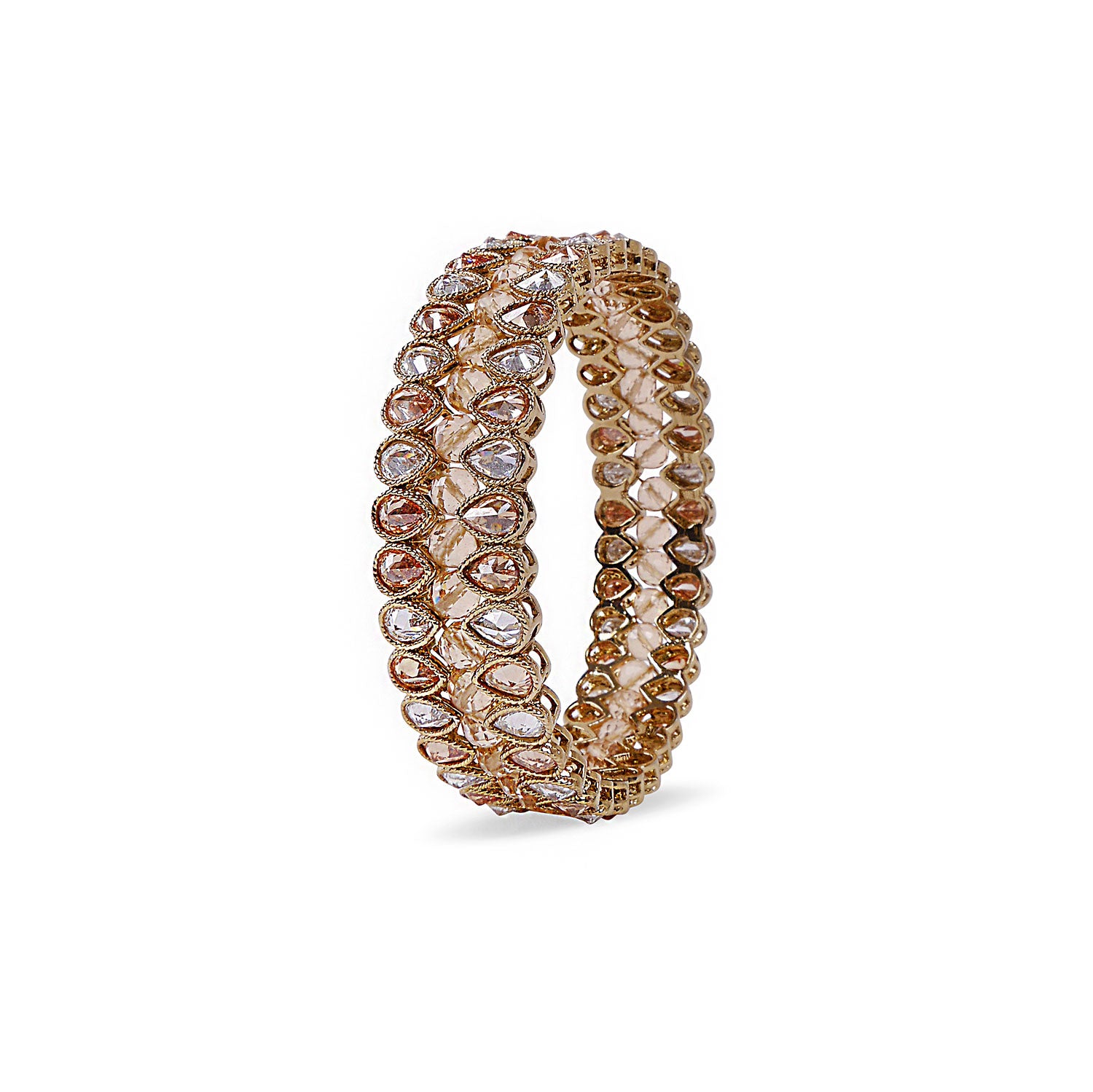 Sabine Crystal Bangle in Peach