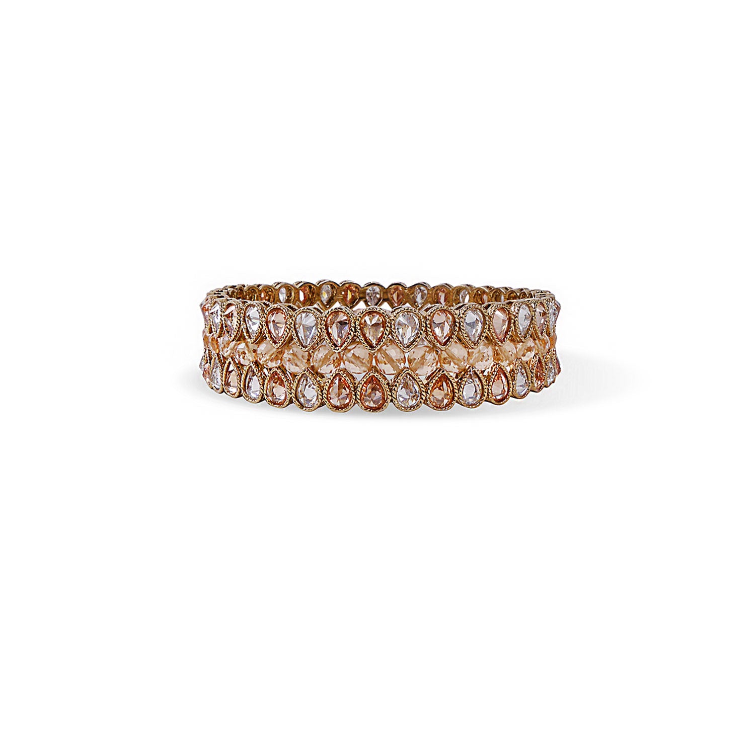 Sabine Crystal Bangle in Peach