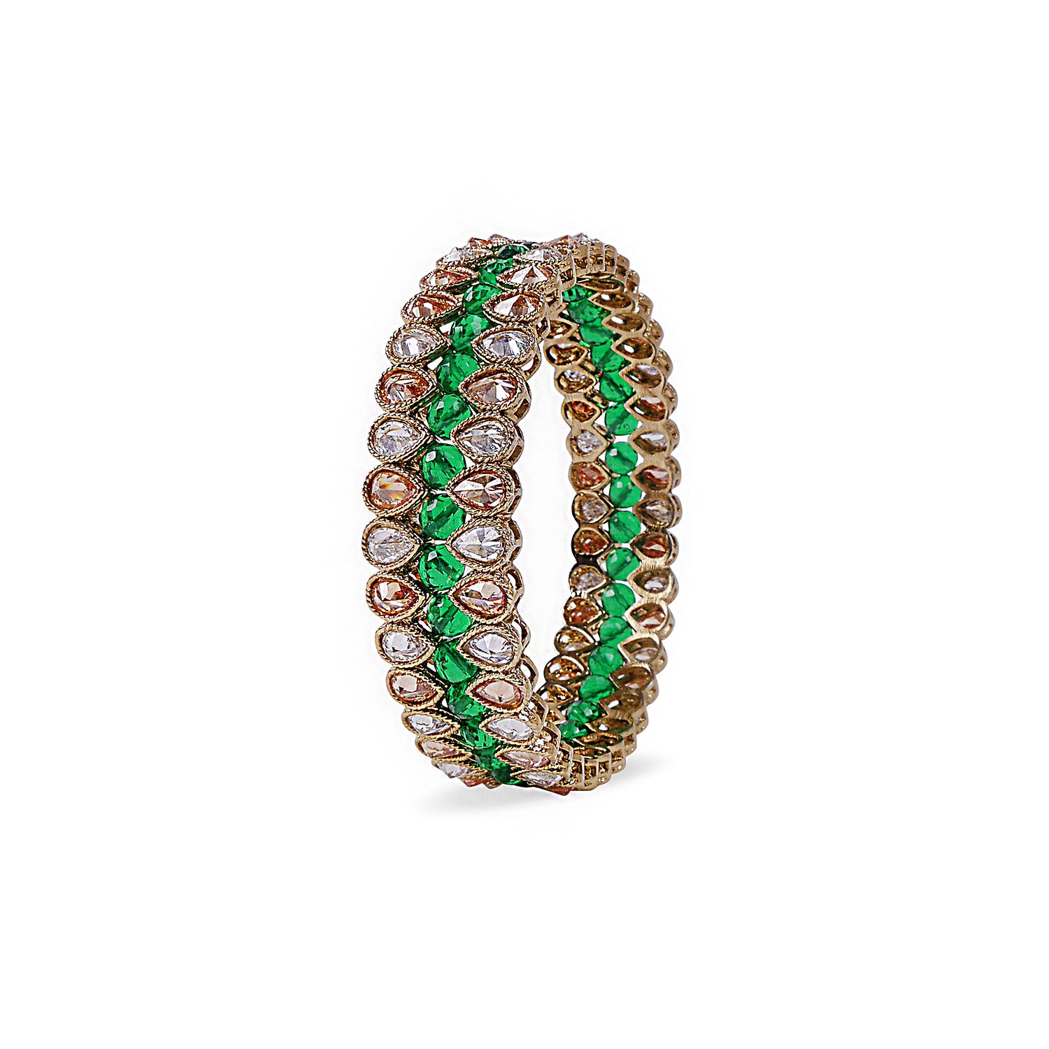 Sabine Crystal Bangle in Green