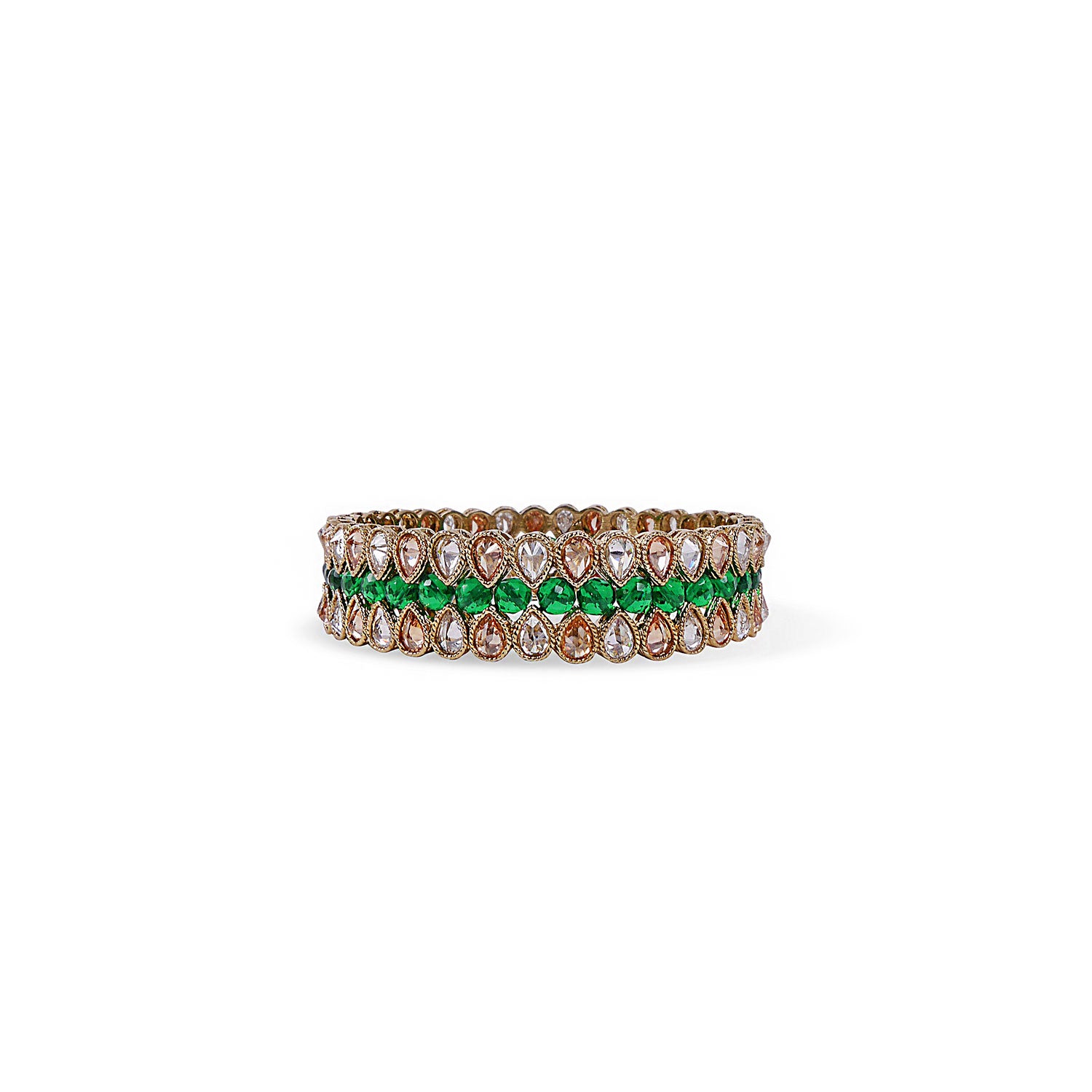 Sabine Crystal Bangle in Green