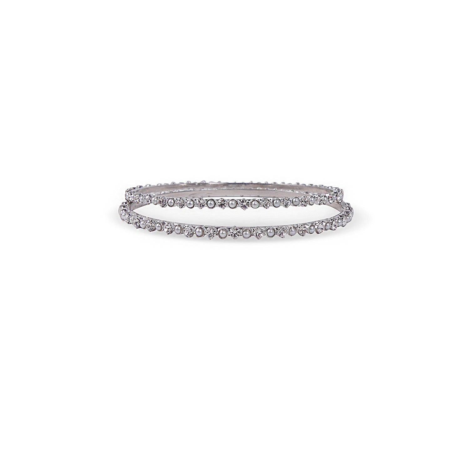 RHODIUM WHITE CRYSTAL BANGLES