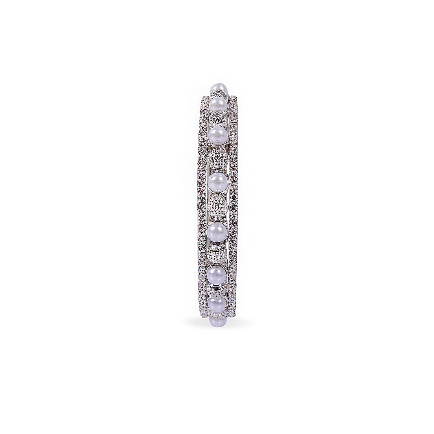 RHODIUM SILVER CRYSTAL BANGLE