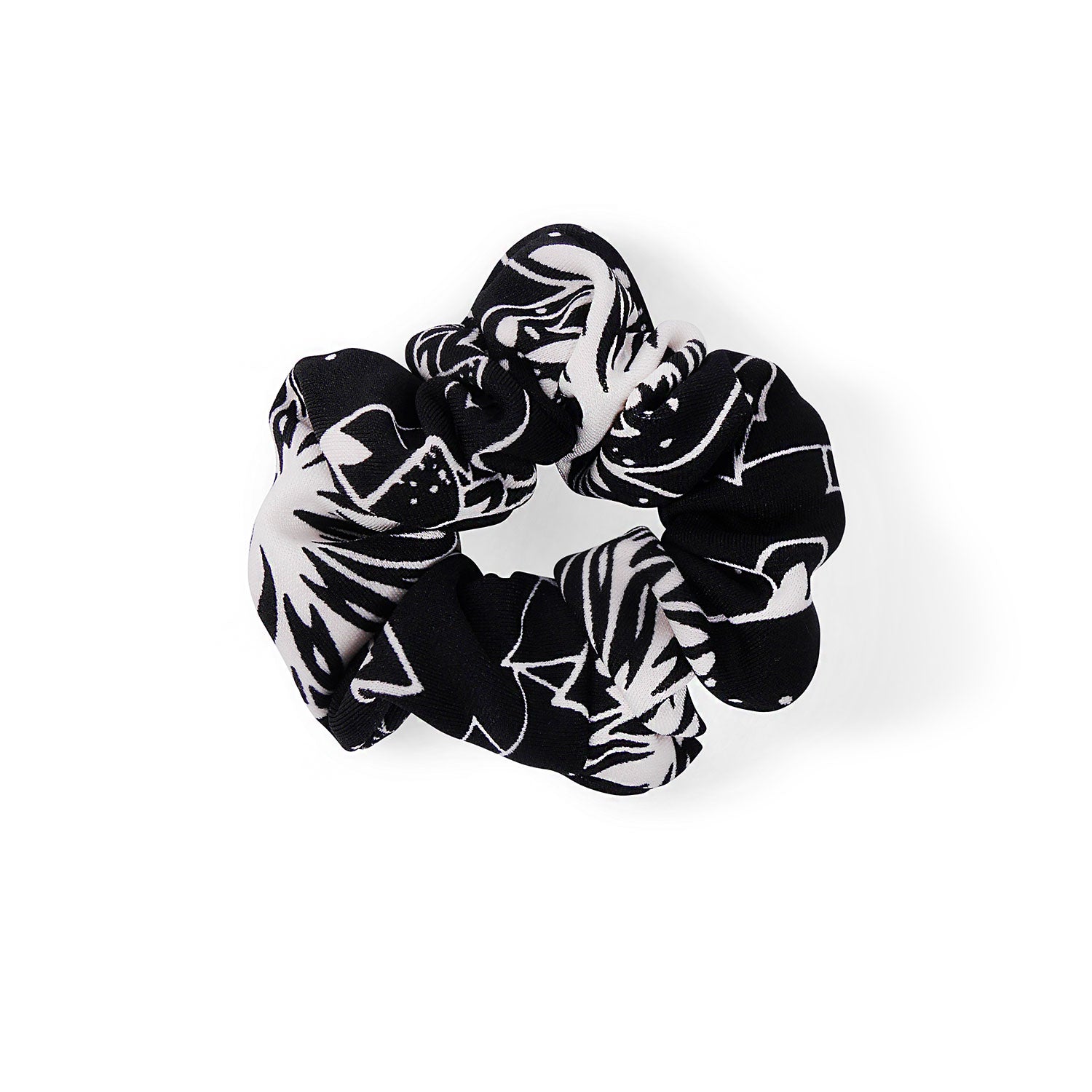 Patterned Black and White Hair Scrunchie