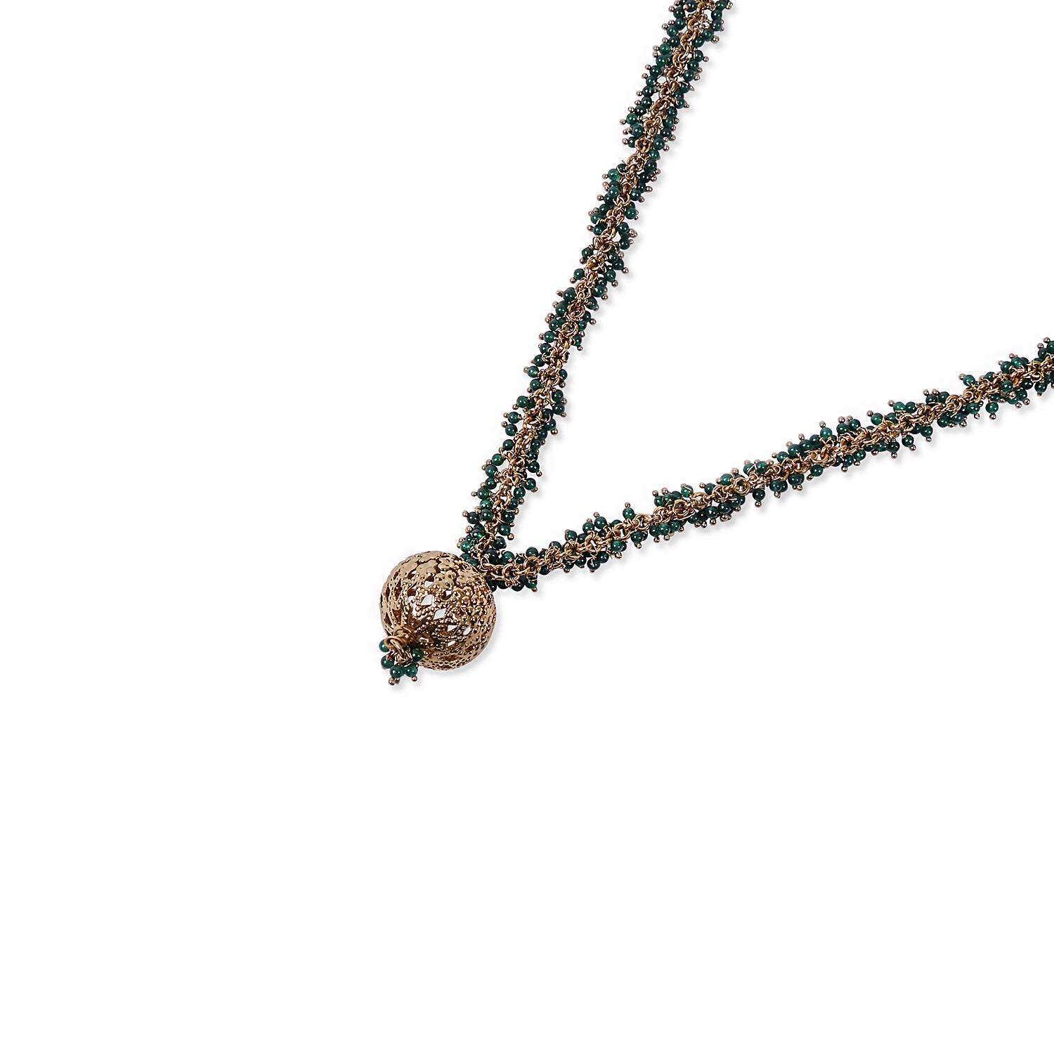 Kinara Cluster Necklace in Green