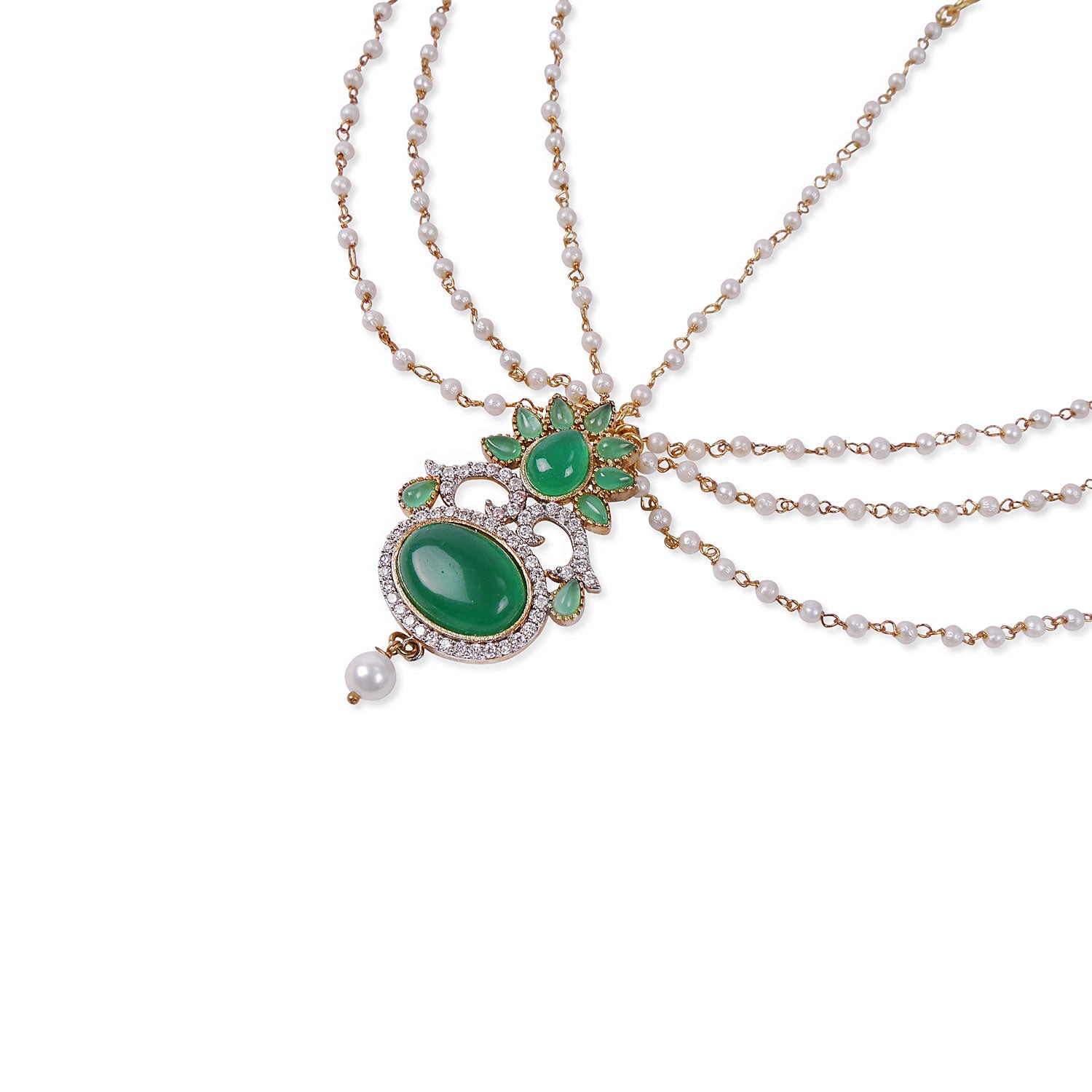 Cubic Zirconia Headpiece in Green