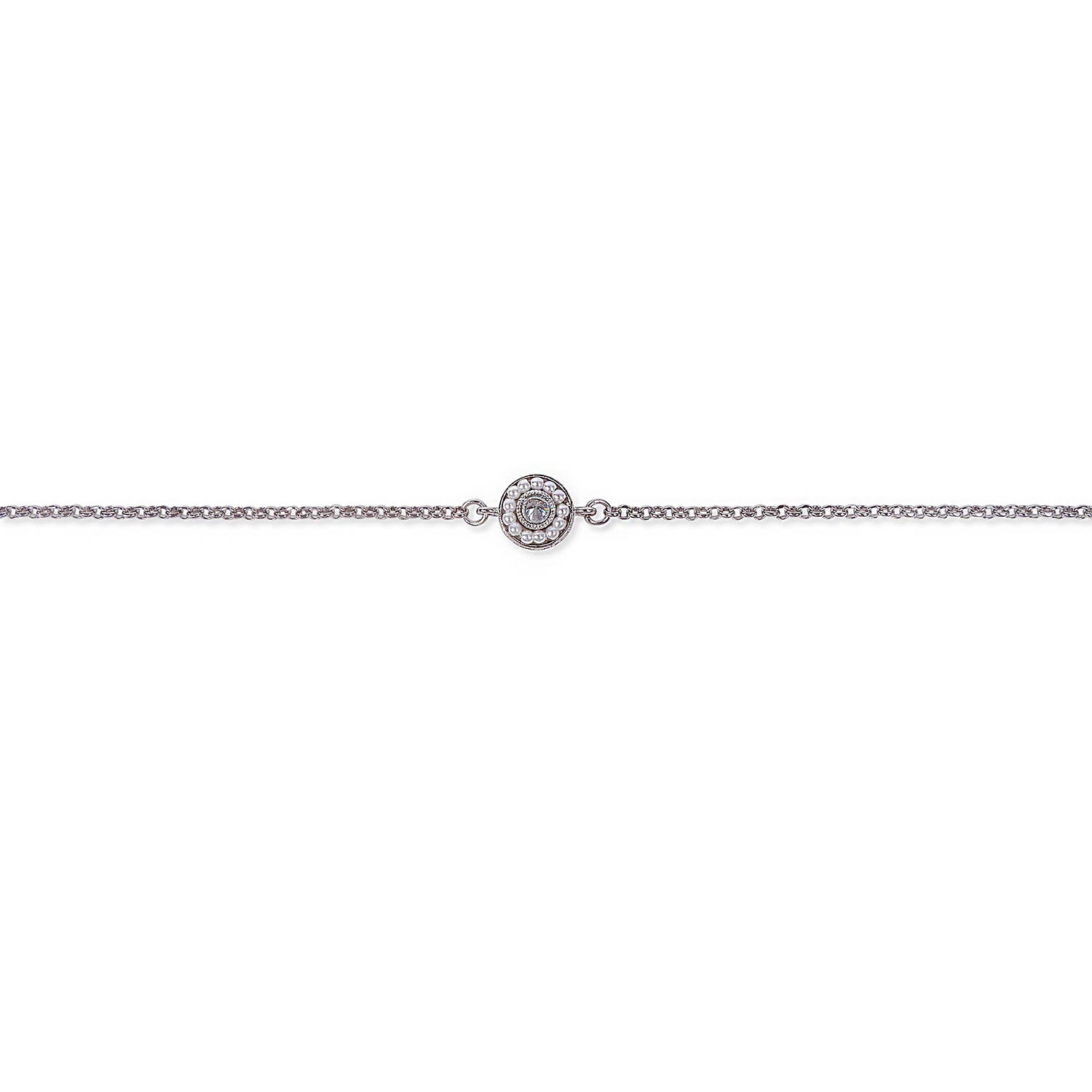 Leela Bracelet in Pearl and Rhodium