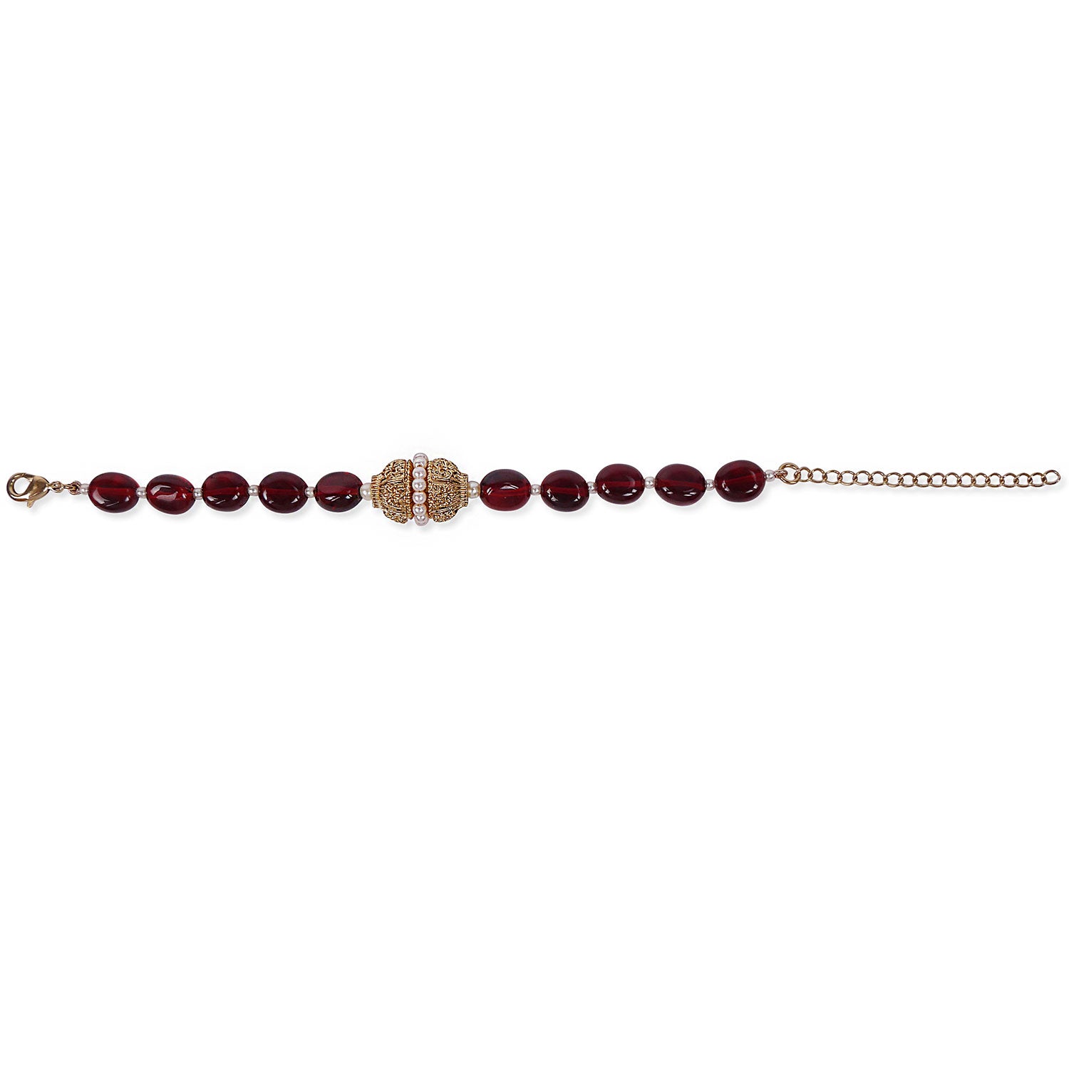 Mahira Bead Bracelet in Maroon
