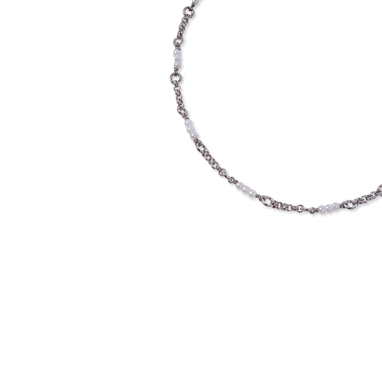 Chloe Anklet in Pearl and Rhodium