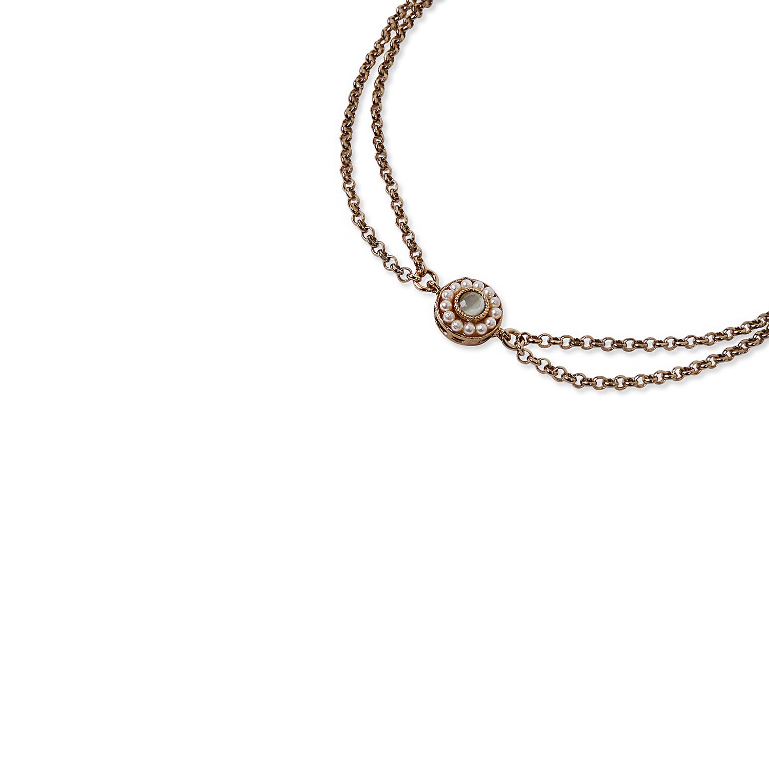 Leela Double Chain Anklet in Mint