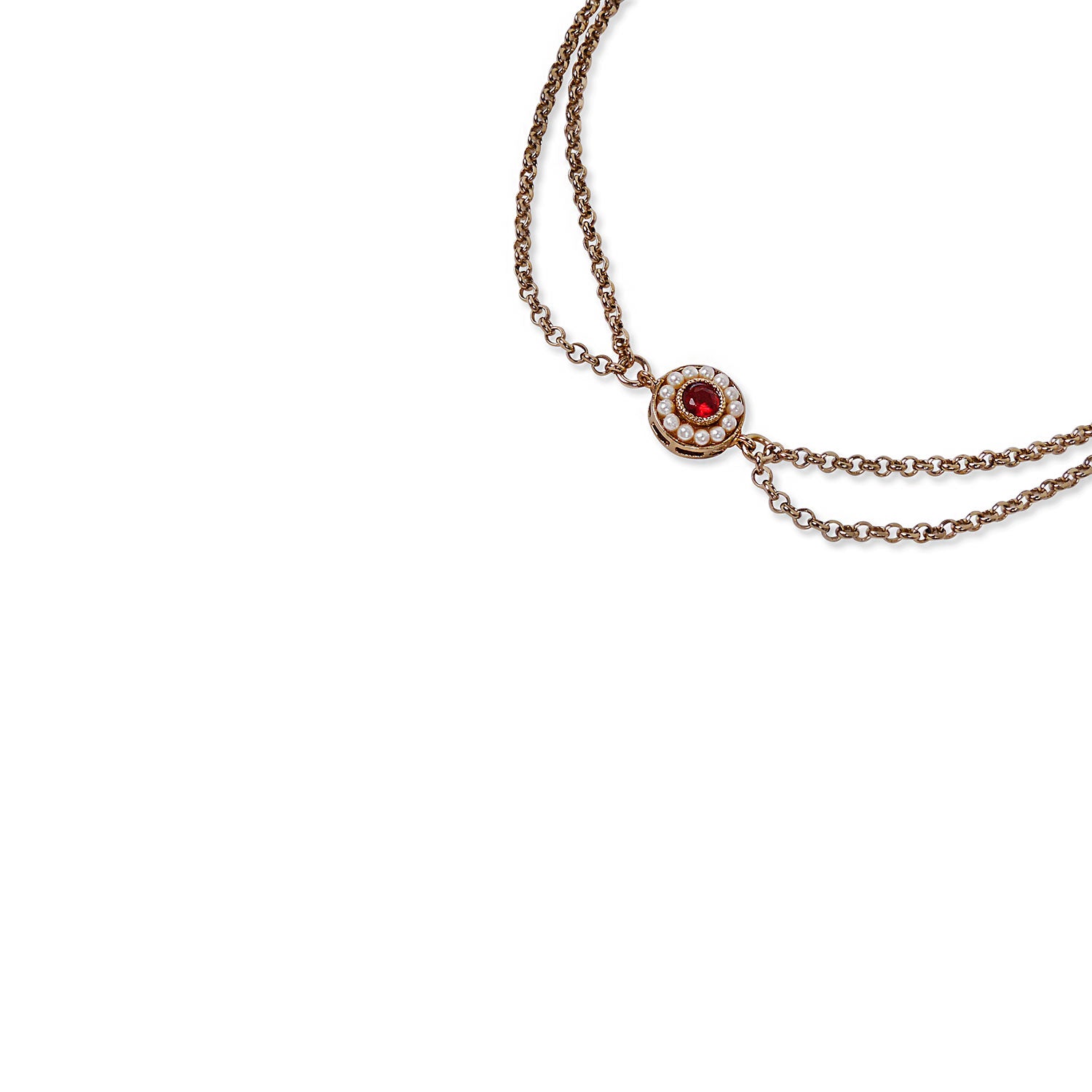 Leela Double Chain Anklet in Maroon