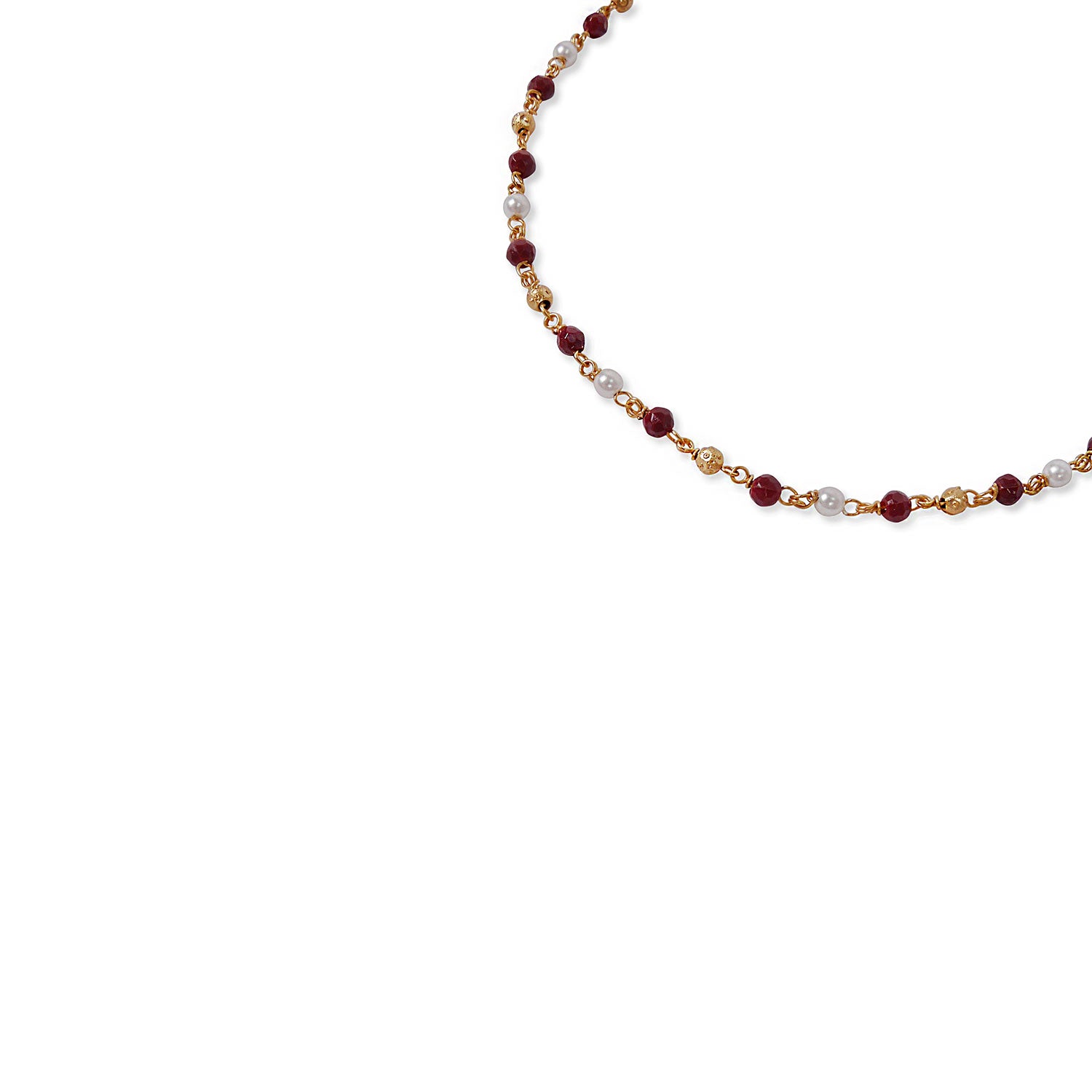 Cora Beaded Anklet in Maroon