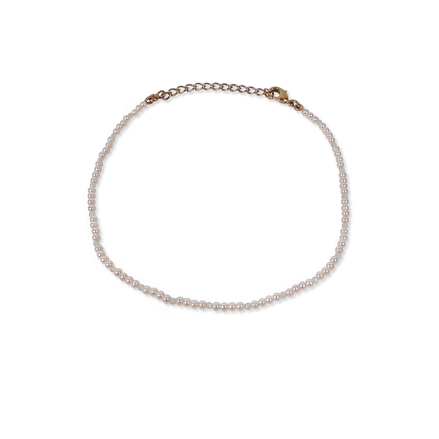 Lara Beaded Anklet in Mint