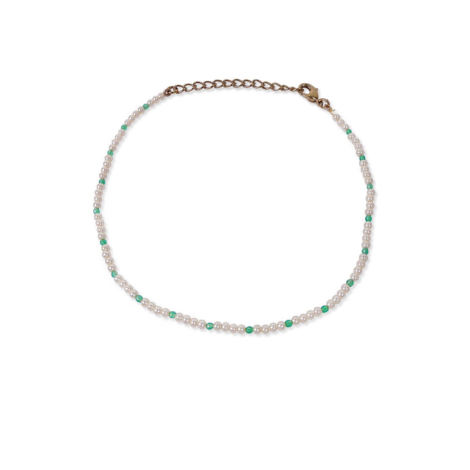 Lara Beaded Anklet in Green