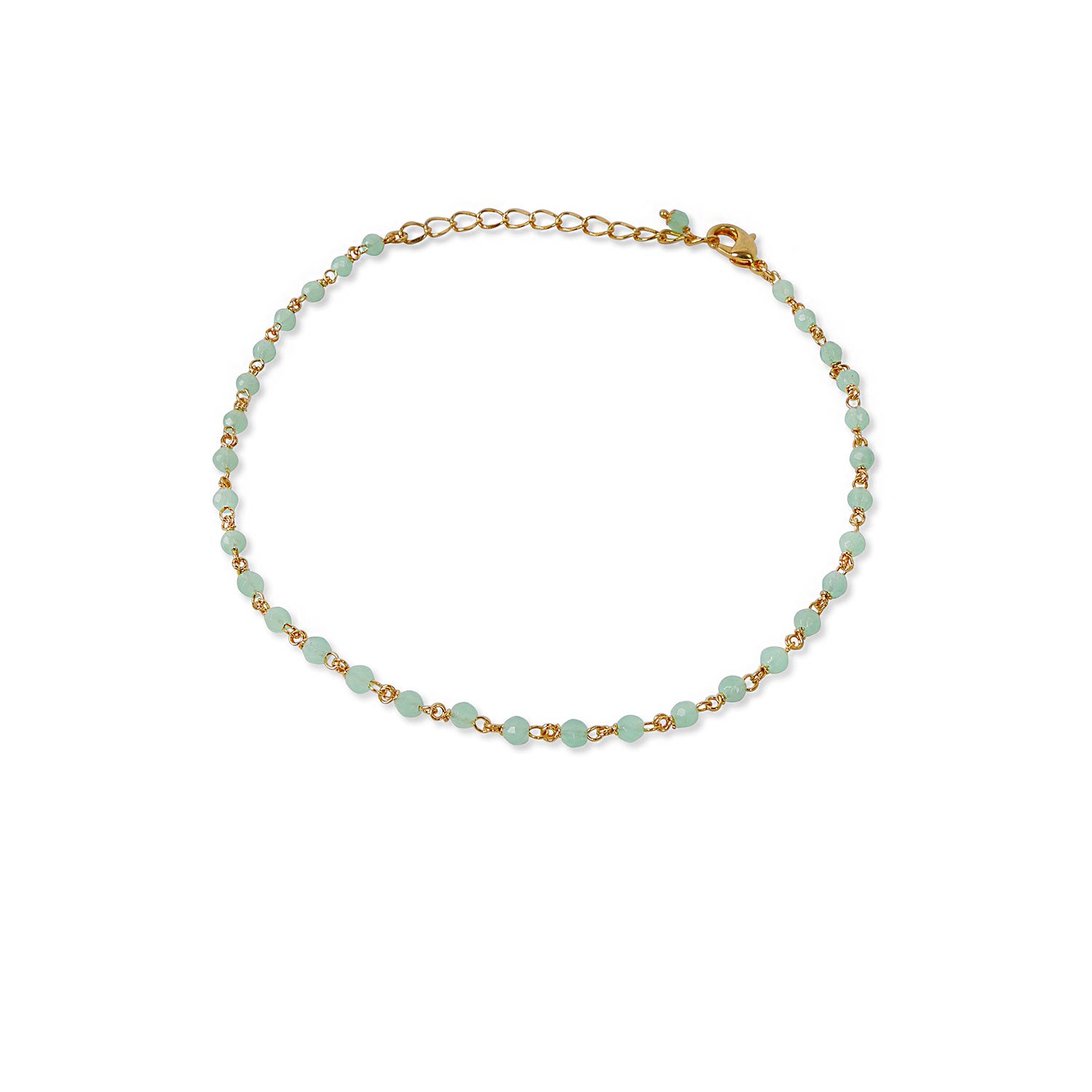 Maria Beaded Anklet in Mint