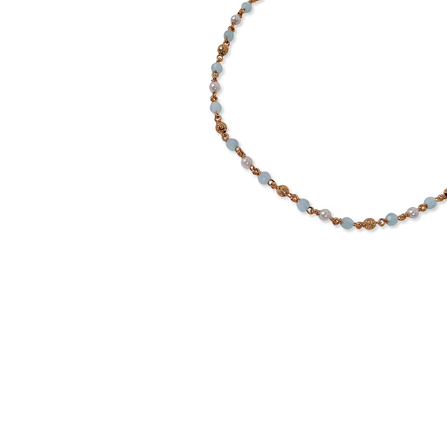 Cora Beaded Anklet in Light Blue